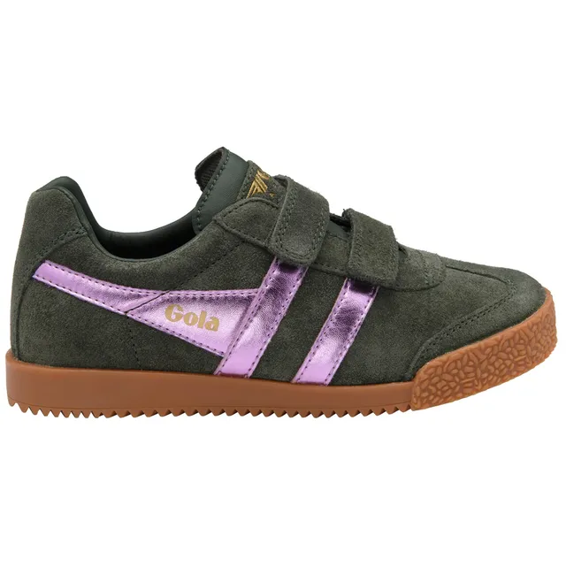 gola-harrier-glitzer-kinder-sneaker-khaki-lila-klett image 1