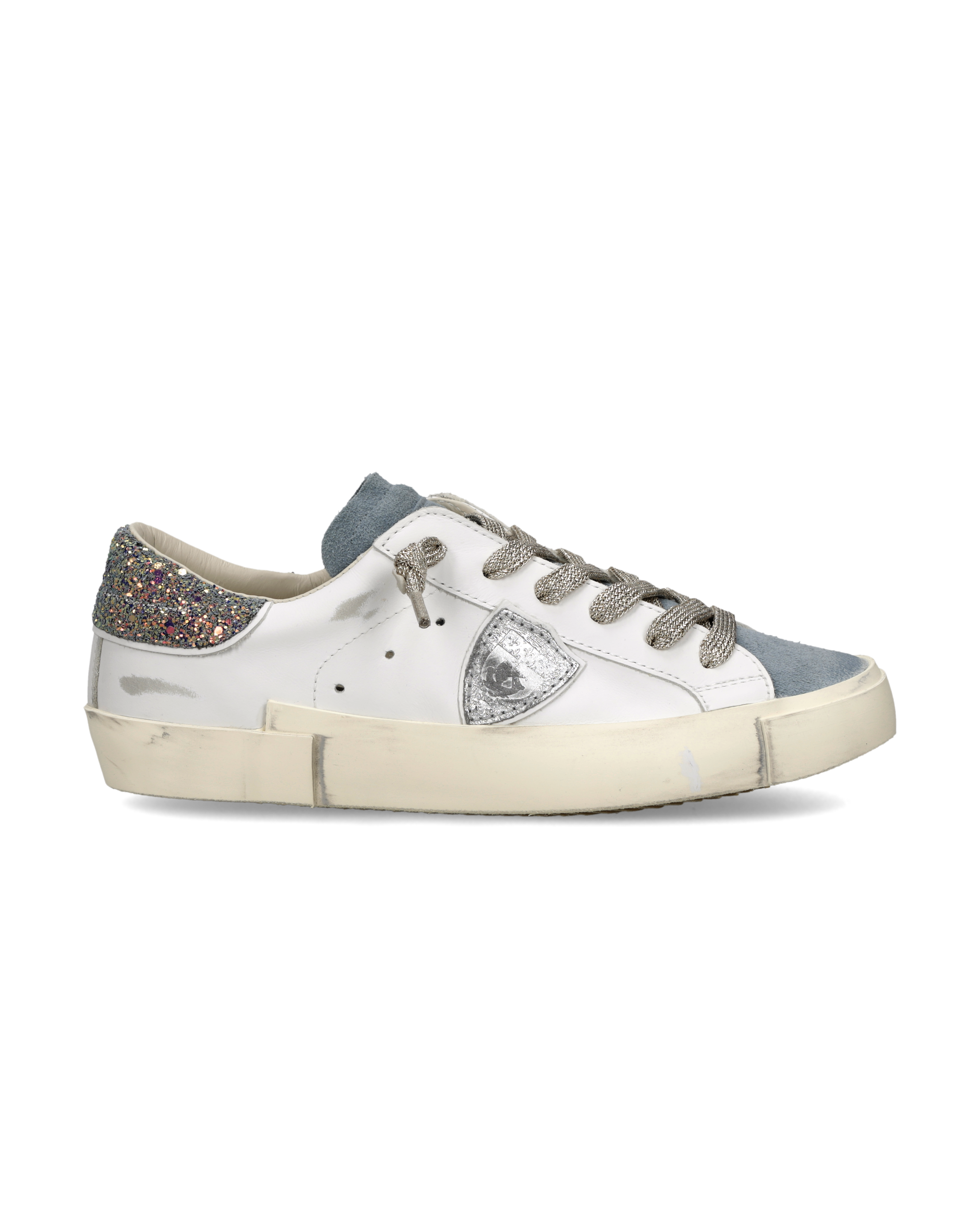 philippe-model-prsx-damen-sneaker-wei-blau-pailletten-ferse image 1