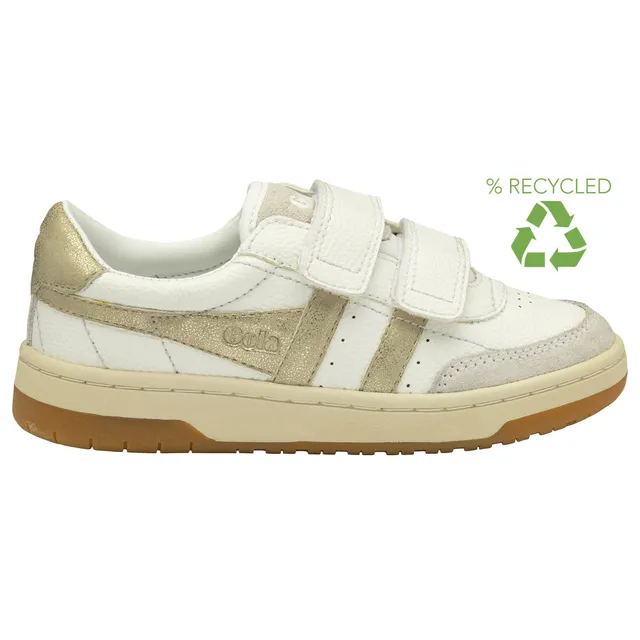 gola-falcon-kinder-sneaker-wei-gold-spiegelriemen image 1