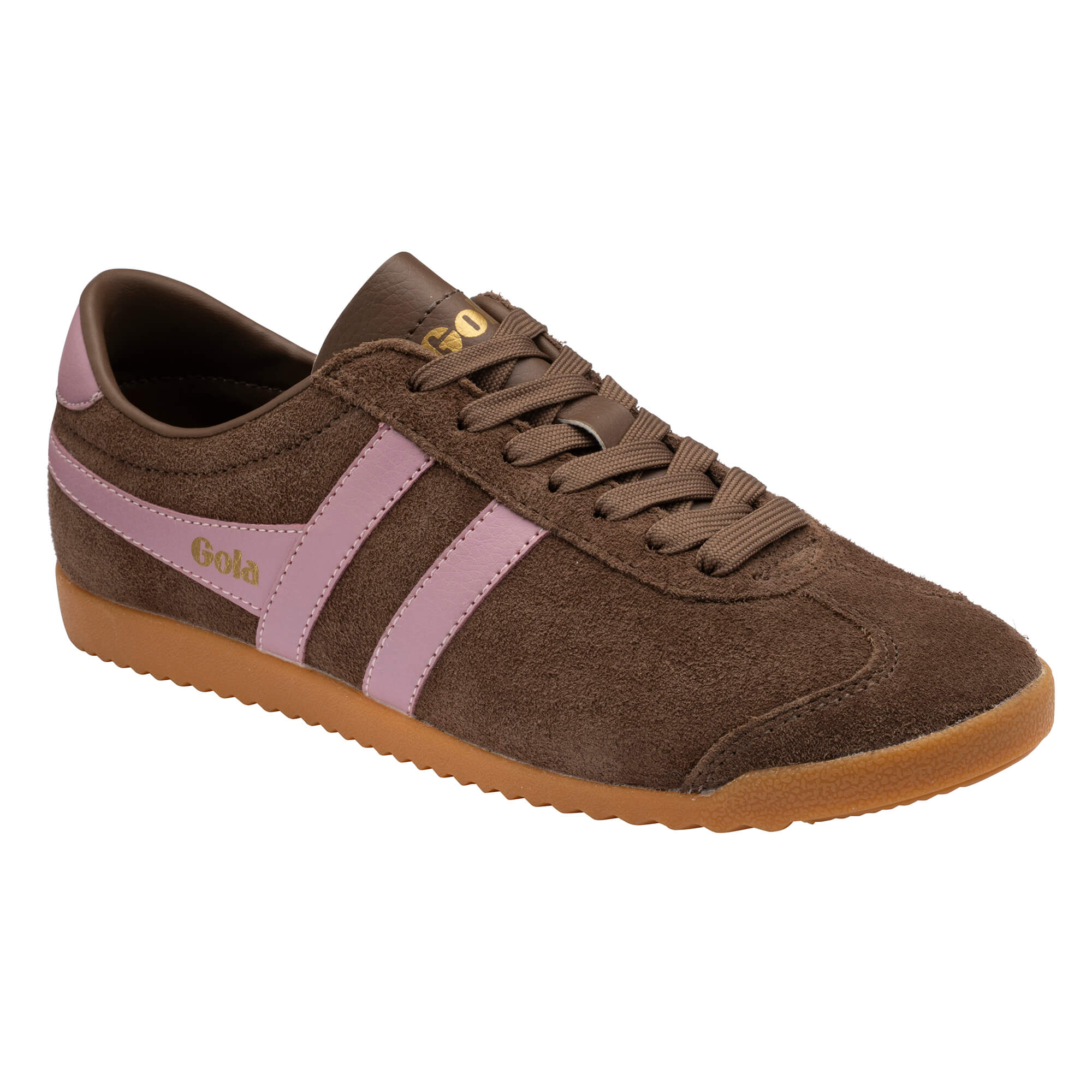 gola-bullet-damen-sneaker-wildleder-dunkelbraun-rosa image 2