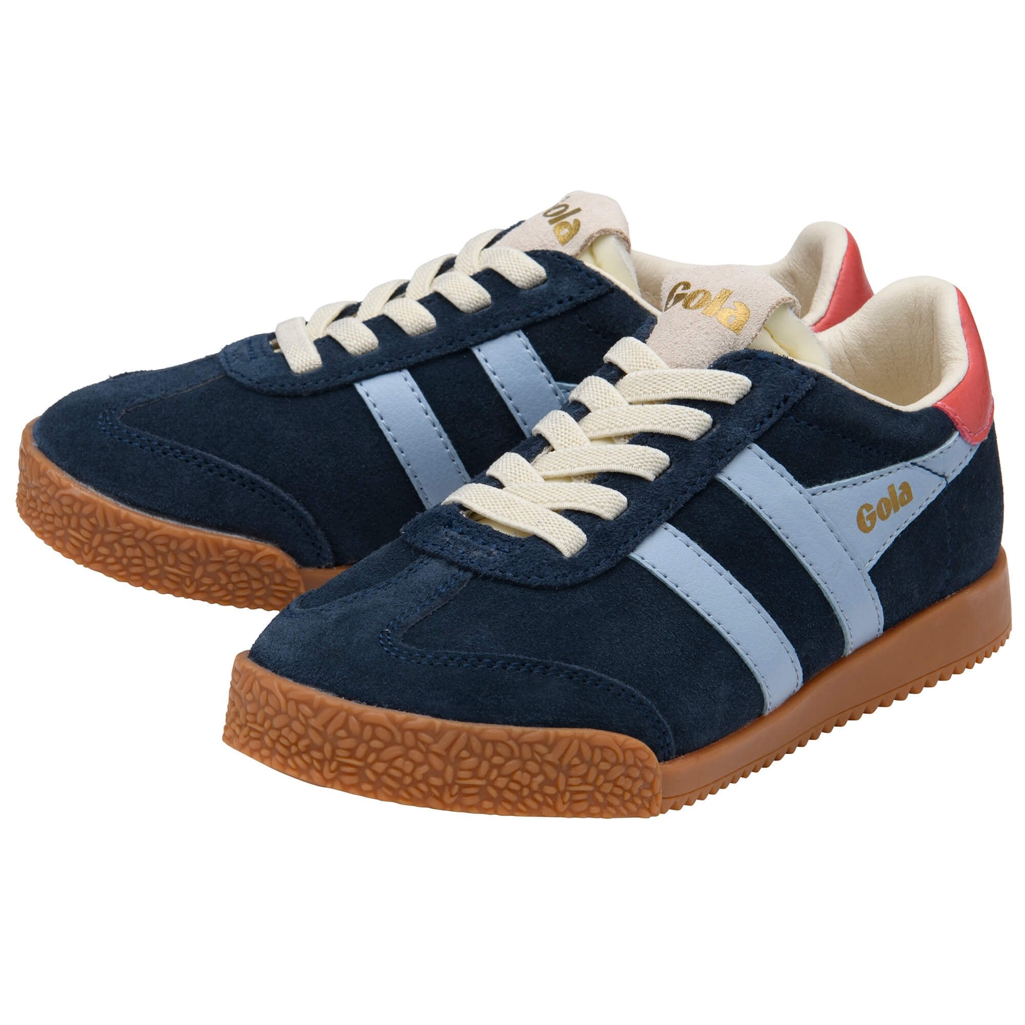 gola-elan-kinder-sneaker-navy-wildleder-hellblau-koralle image 3