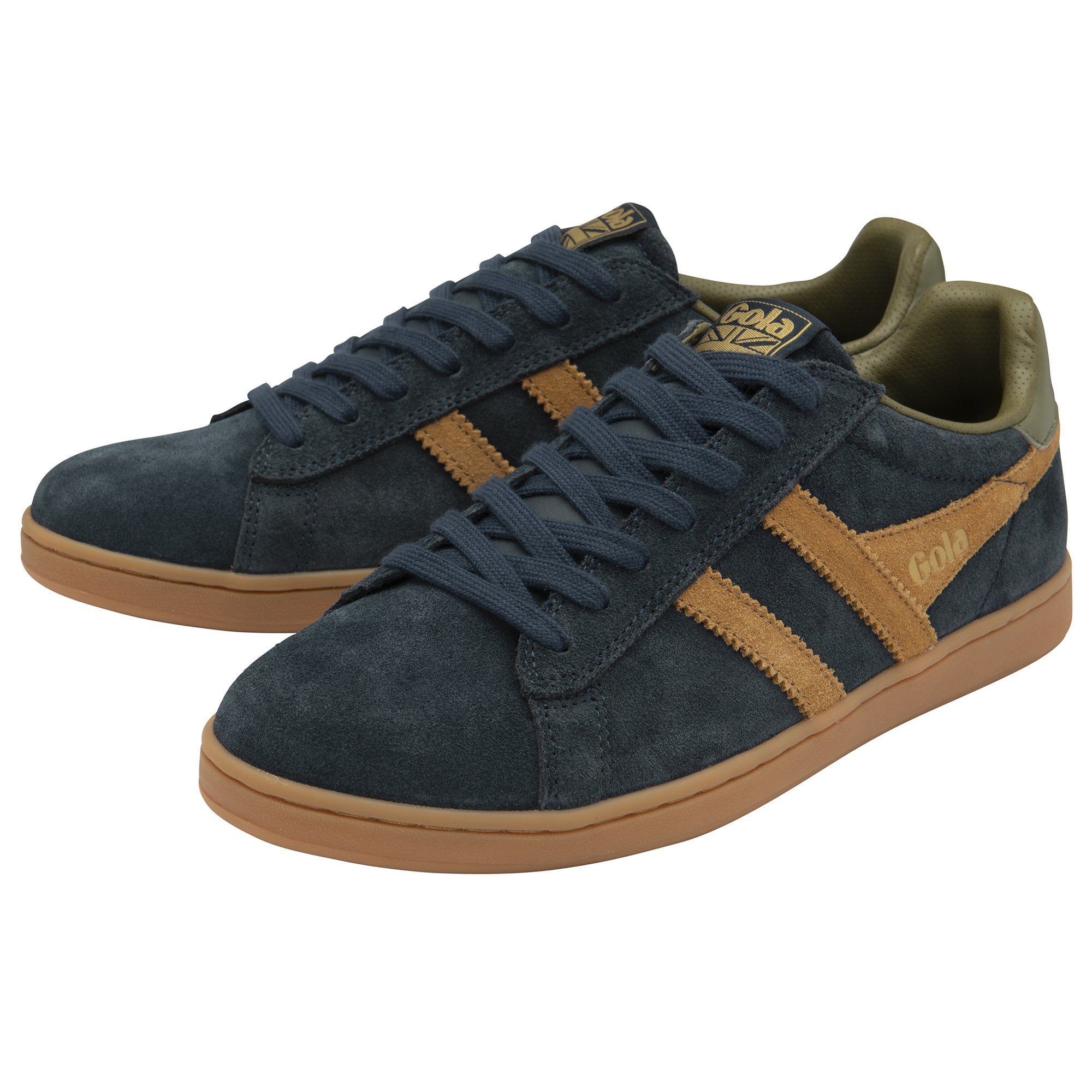 gola-equipe-ii-herren-sneaker-wildleder-marineblau-tabak image 3