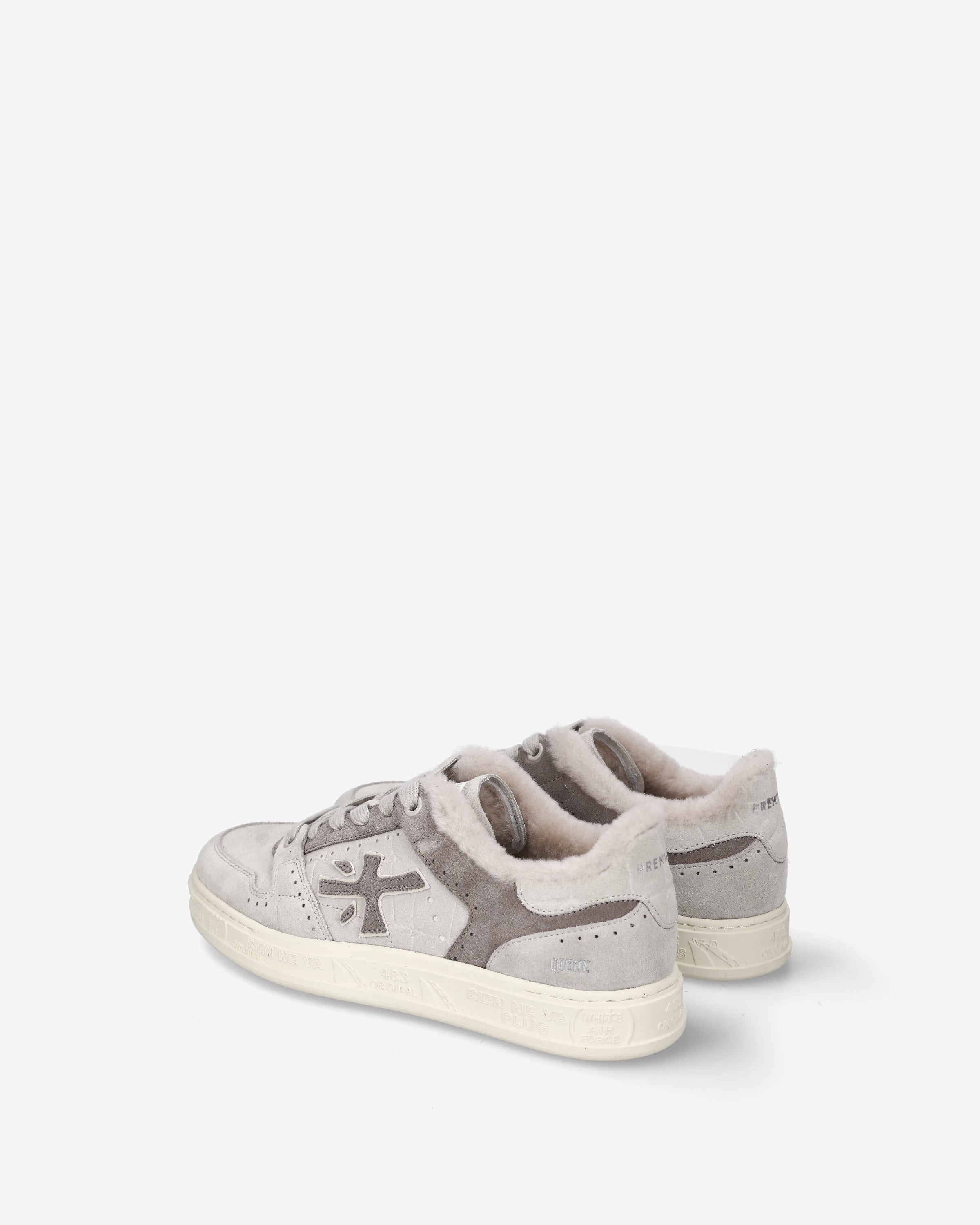 premiata-quinnd-8646m-damen-sneaker-beige-mit-lammfell image 5