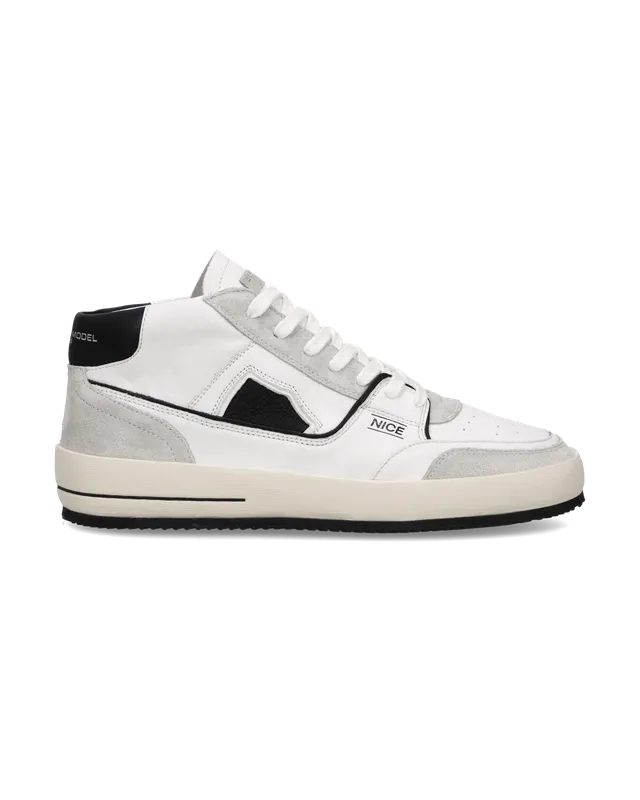 philippe-model-nice-sneaker-herren-wei-schwarz image 1
