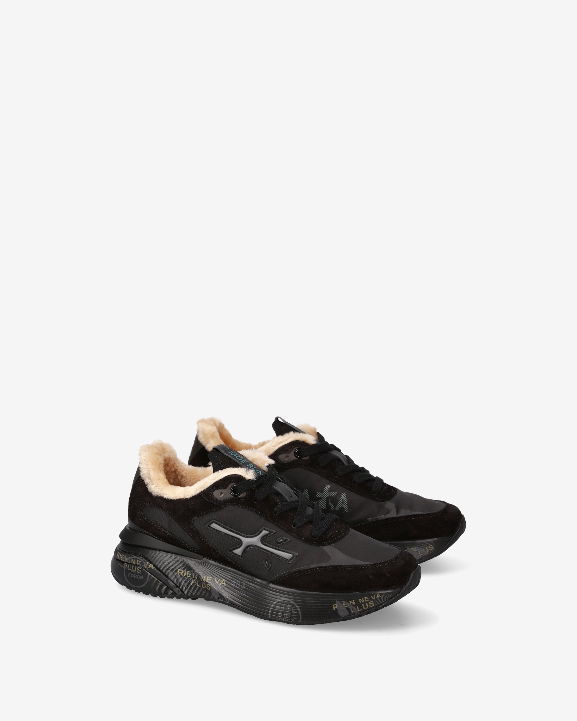 premiata-moerund-7795m-sneaker-schwarz-suede-mit-lammfell image 2