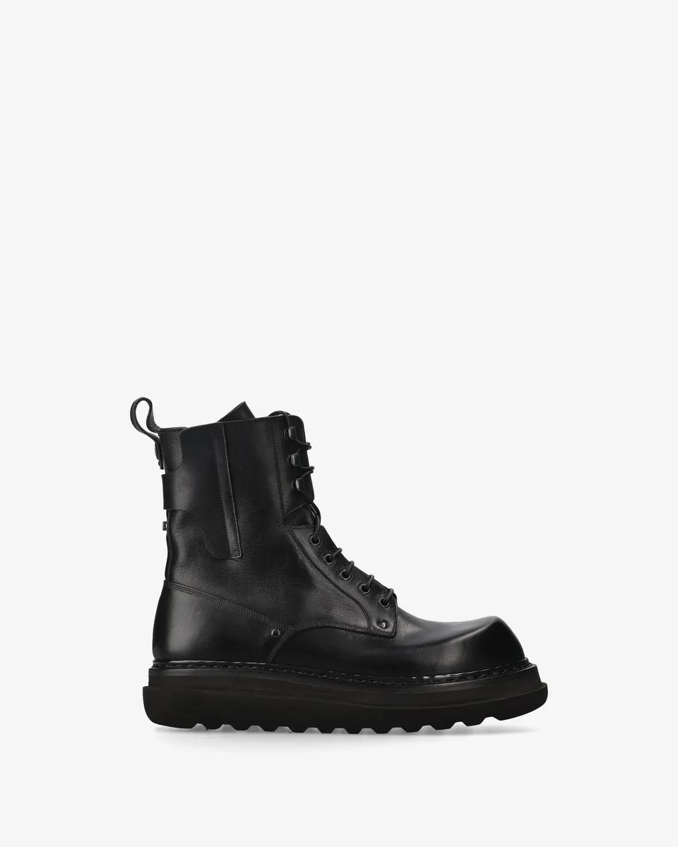 premiata-herren-biker-boots-schwarzes-kalbsleder-50-mm-sohle image 1