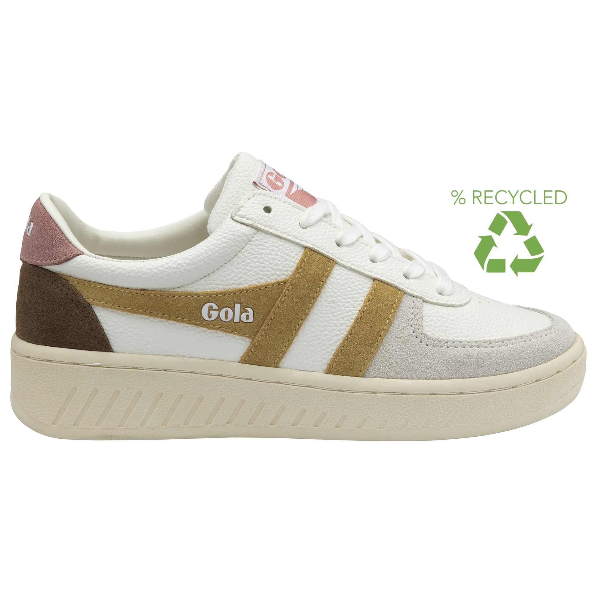 gola-grandslam-trident-damen-court-sneaker-wei-braun-altrosa image 1