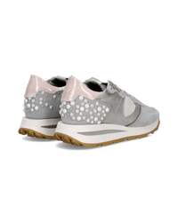 philippe-model-tropez-haute-sneaker-damen-silber-rosa-perlen image 2