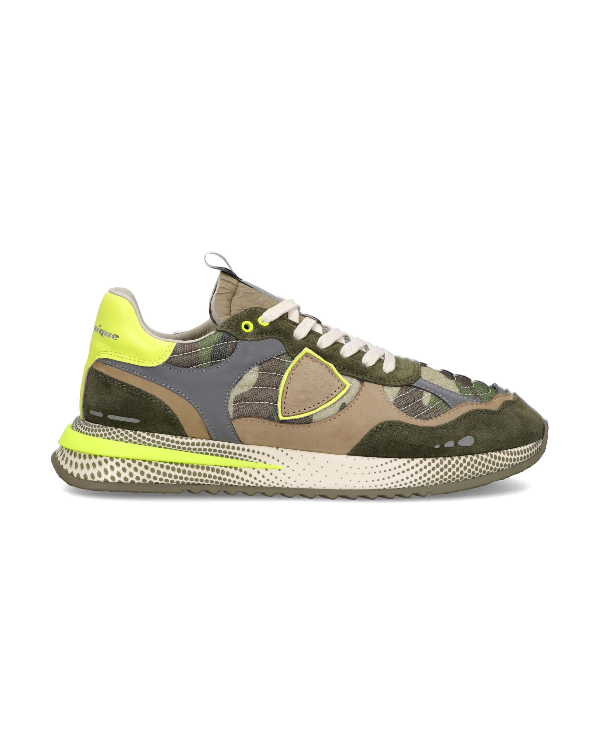 philippe-model-olympique-herren-sneaker-military-gr-n-gelb image 1