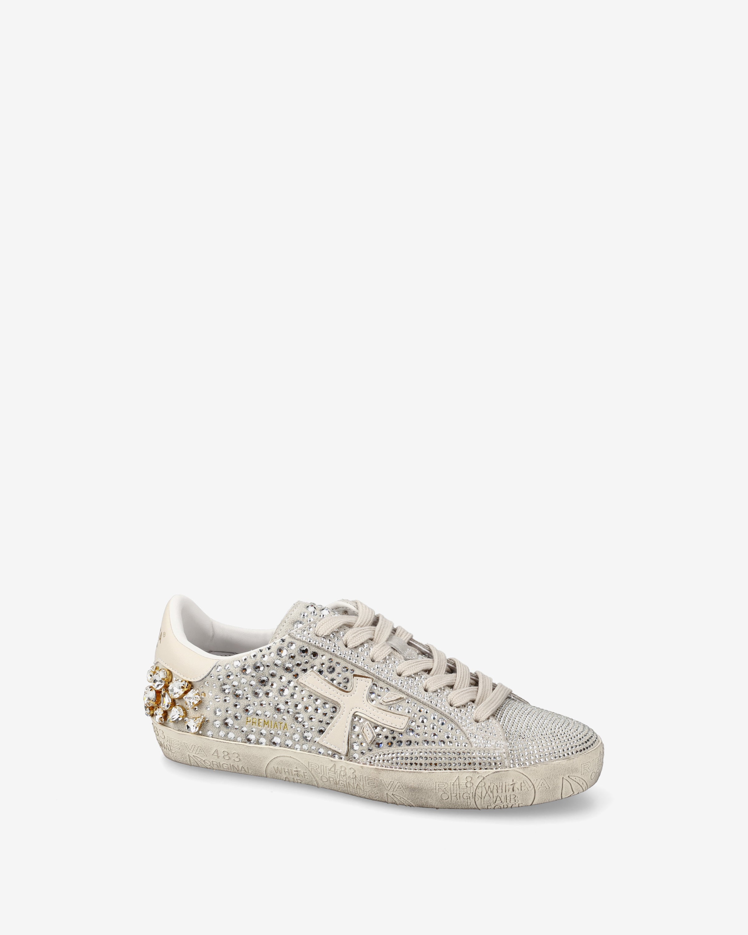 premiata-stevend-7848-sneaker-creme-silber-kristalle image 2