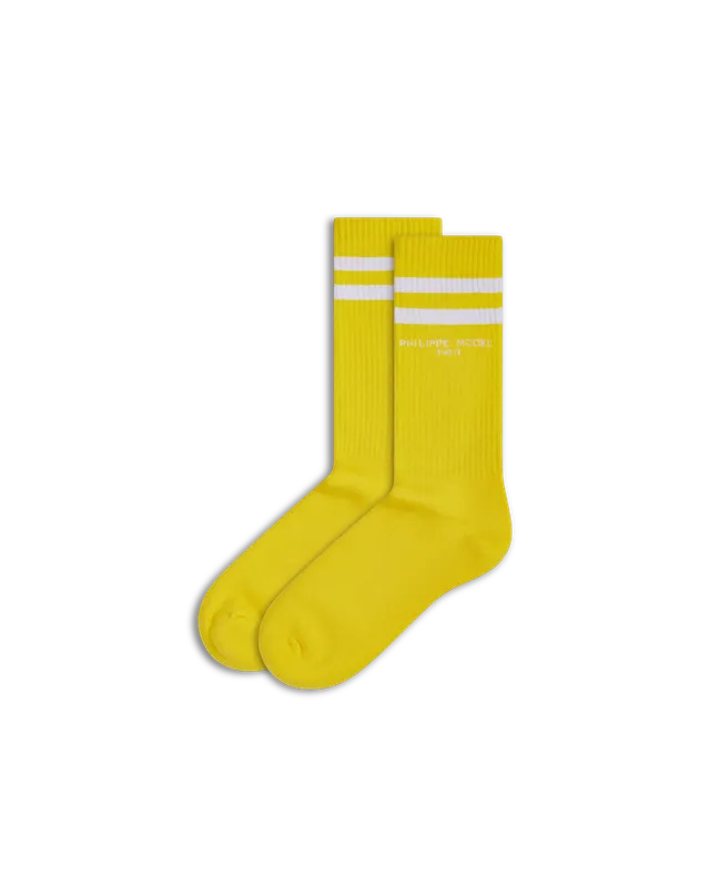 philippe-model-baumwoll-socken-unisex-gelb-wei image 1