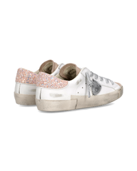 philippe-model-prsx-sneaker-damen-wei-rosa-silber-pailletten image 2