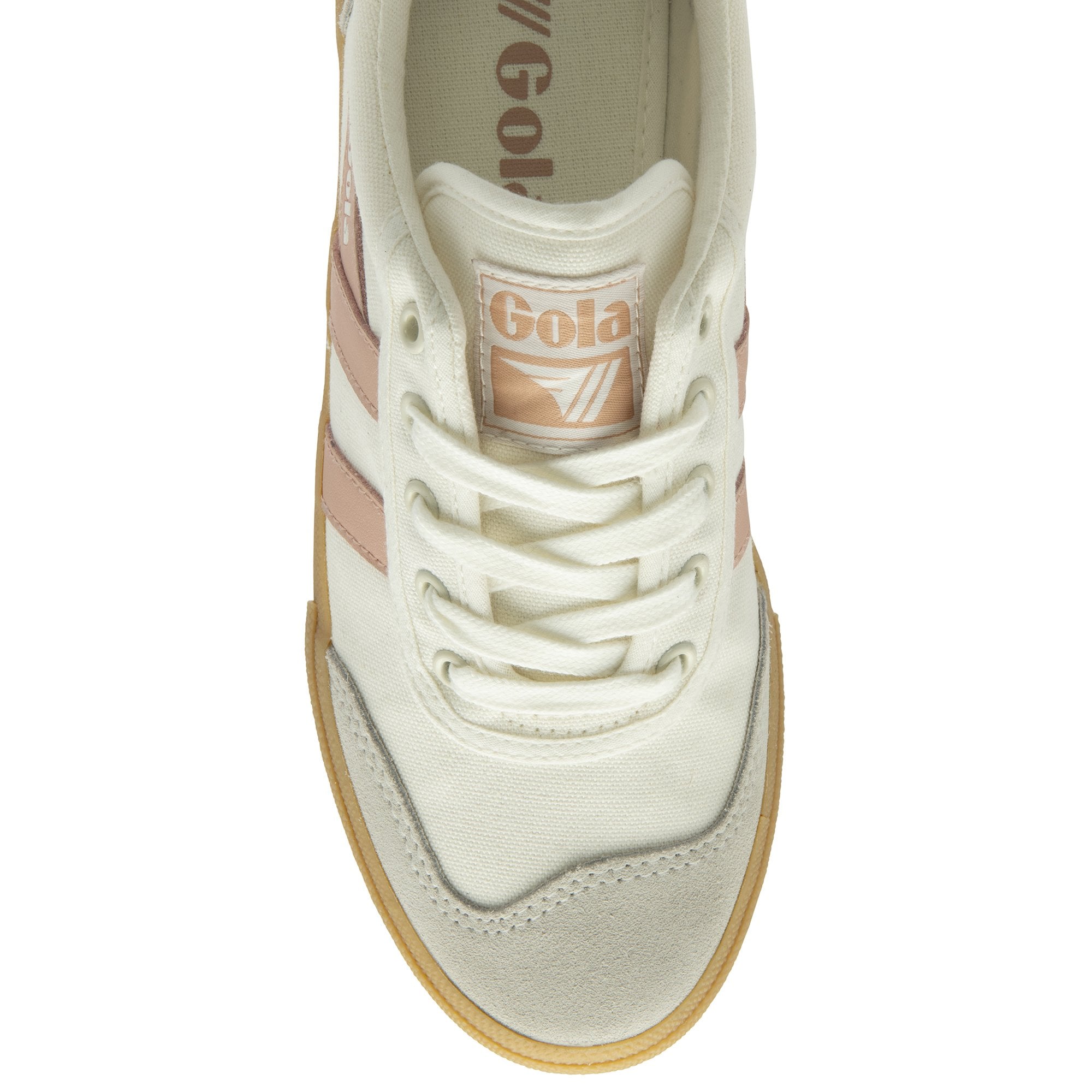 gola-badminton-damen-sneaker-cremewei-perlmuttrosa-canvas image 5