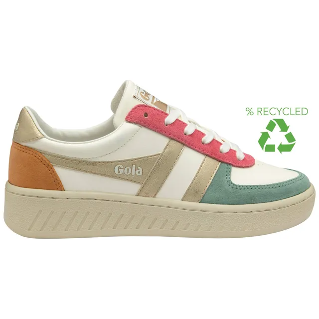 gola-grandslam-quadrant-damen-sneaker-off-white-gr-n-gold-lachsrosa image 1