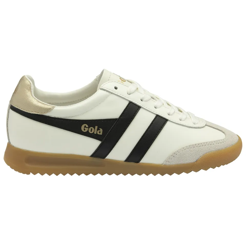 gola-torpedo-sneaker-f-r-damen-aus-leder-cremewei-schwarz-mit-goldlasche image 1