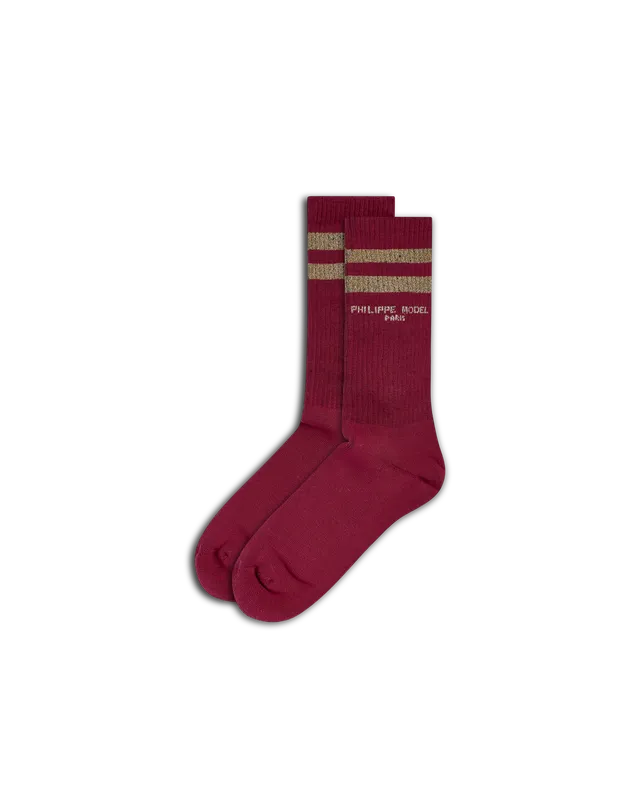 philippe-model-baumwollsocken-unisex-old-rouge-or image 1