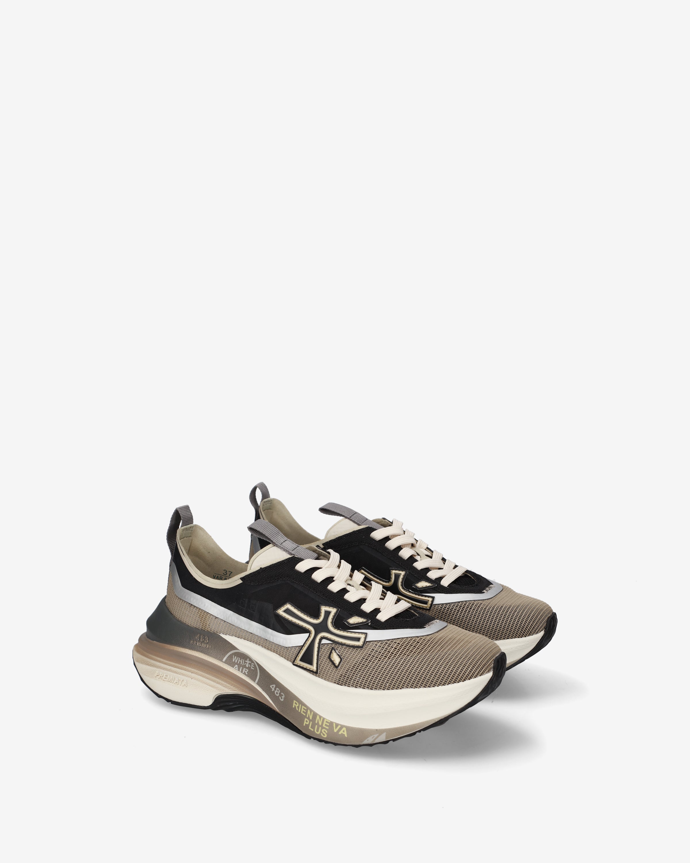premiata-hill-0-1-8586-sneaker-damen-beige-schwarz image 2