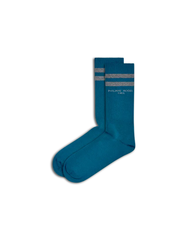 philippe-model-baumwoll-socken-unisex-oil-silber image 1