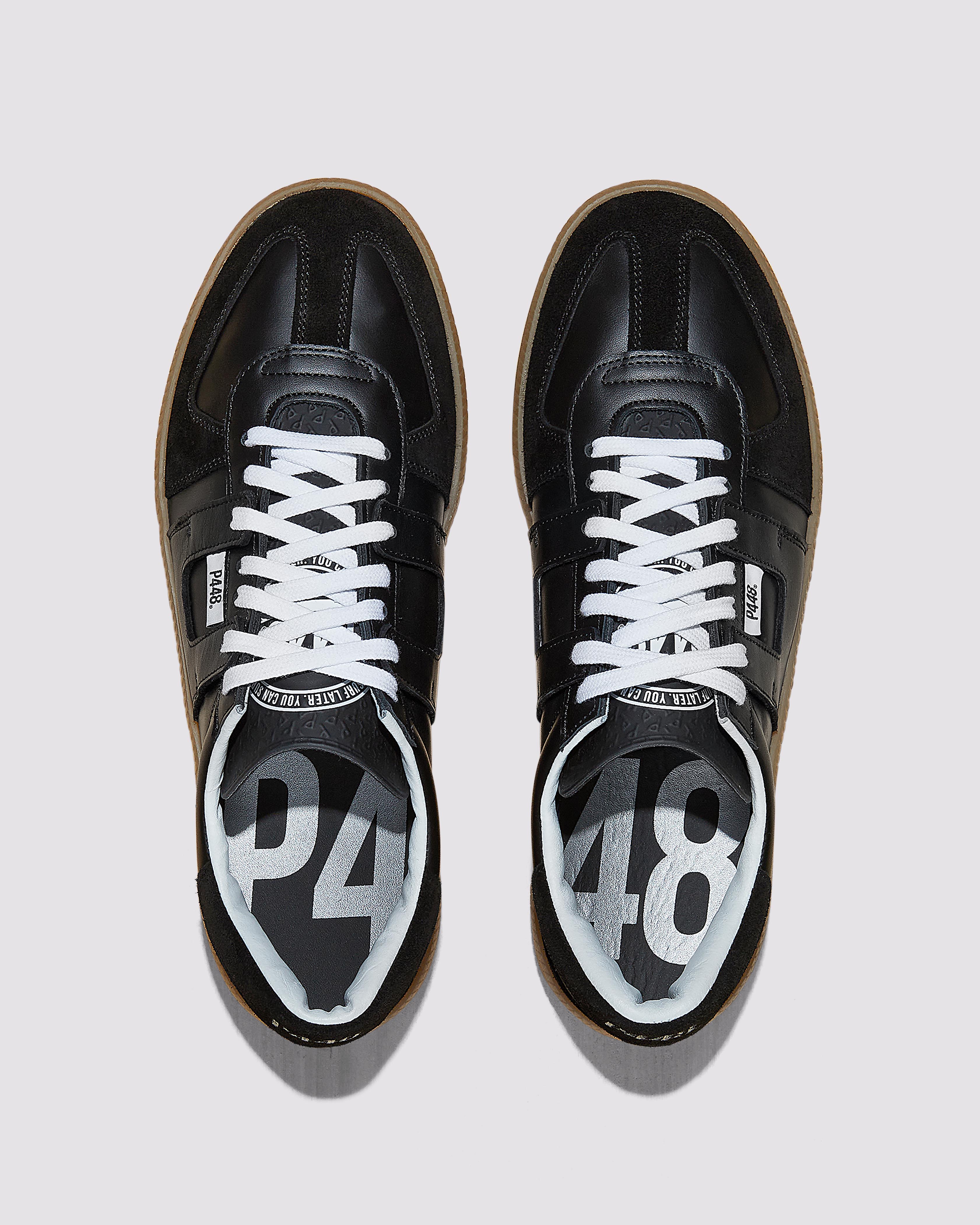 p448-monza-black-low-top-sneaker-schwarzes-leder image 2