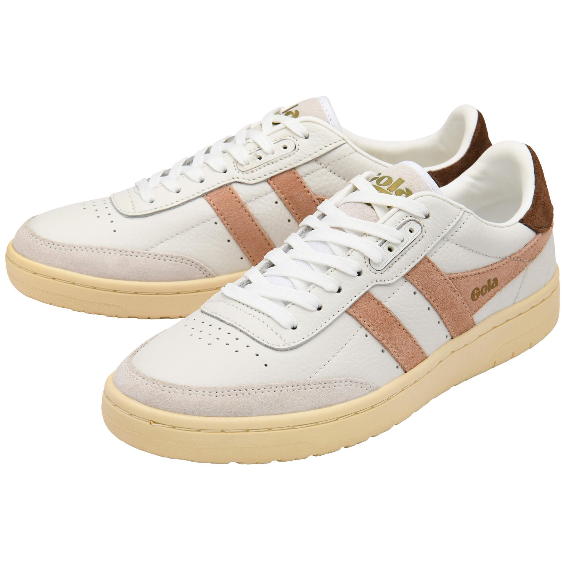 gola-falcon-damen-sneaker-aus-leder-wei-cameo-dunkelbraun image 3