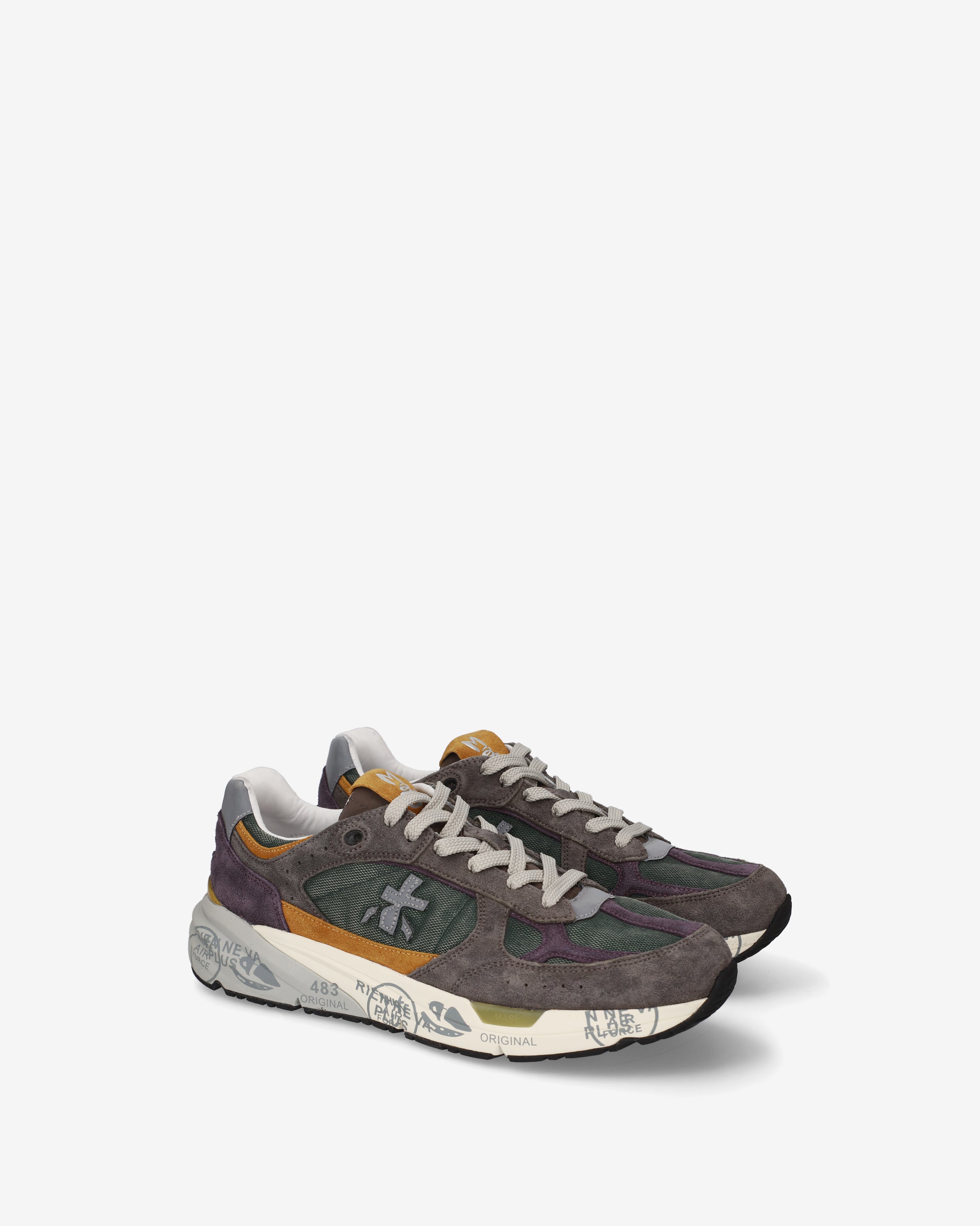 premiata-mase25-8422-herren-sneaker-olive-grau-ocker image 2