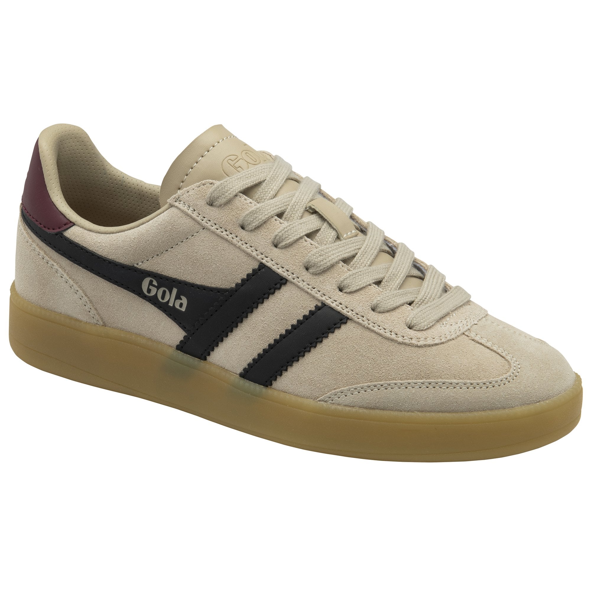 gola-viper-damen-sneaker-aus-wildleder-beige-schwarz-kirschrot image 2