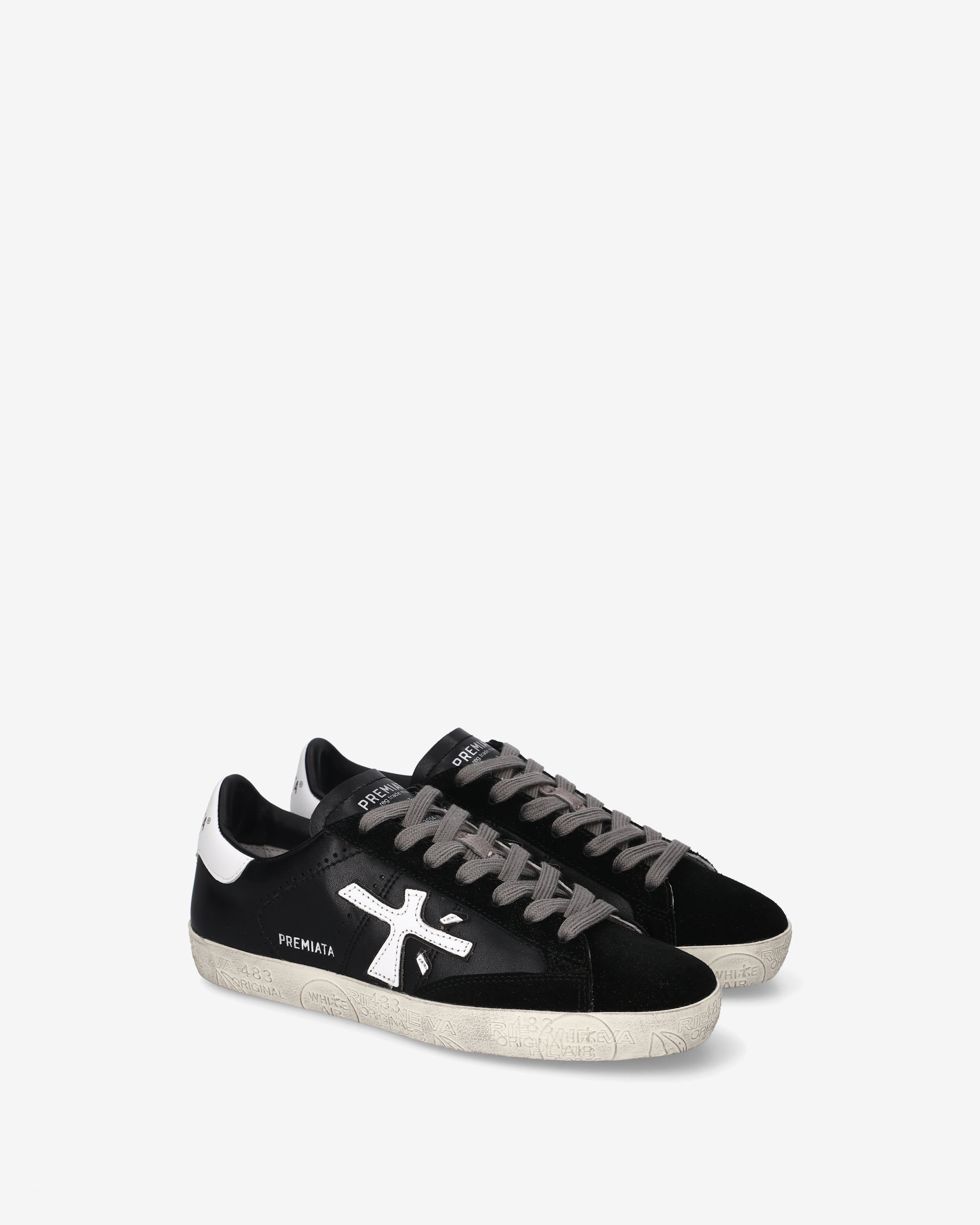 premiata-steven-5439-sneaker-suede-leder-schwarz-wei image 2