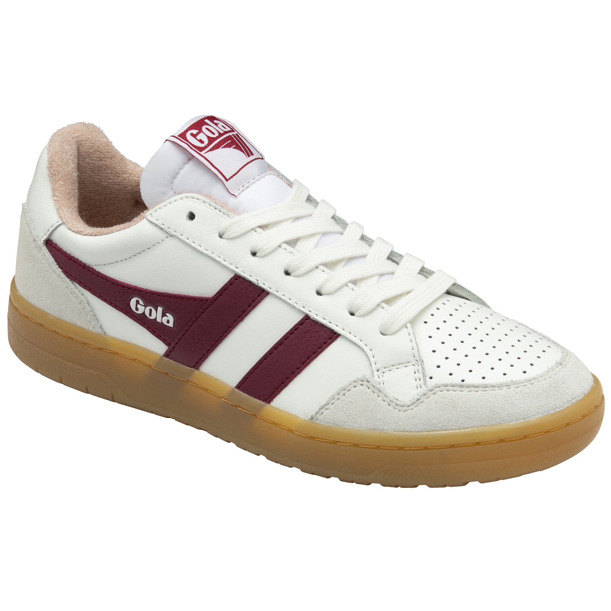 gola-eagle-86-sneaker-f-r-damen-wei-leder-kirschrot image 2