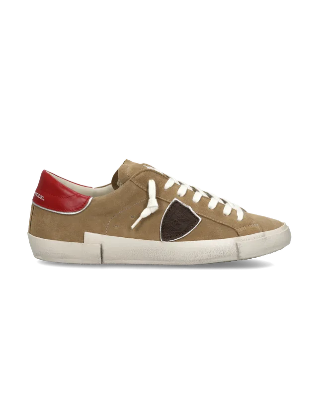 philippe-model-prsx-herren-sneaker-beige-rot image 1
