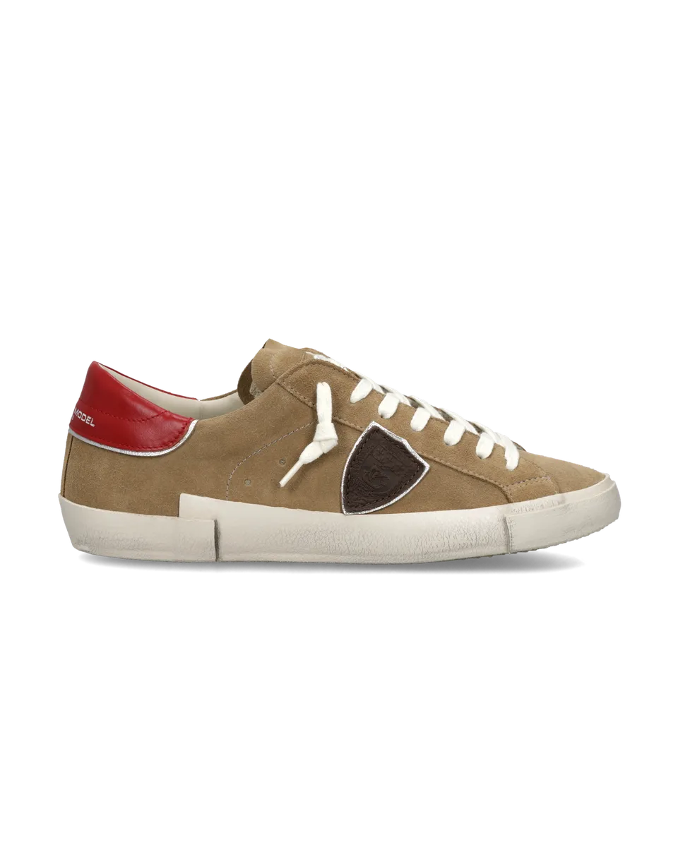 philippe-model-prsx-herren-sneaker-beige-rot image 1