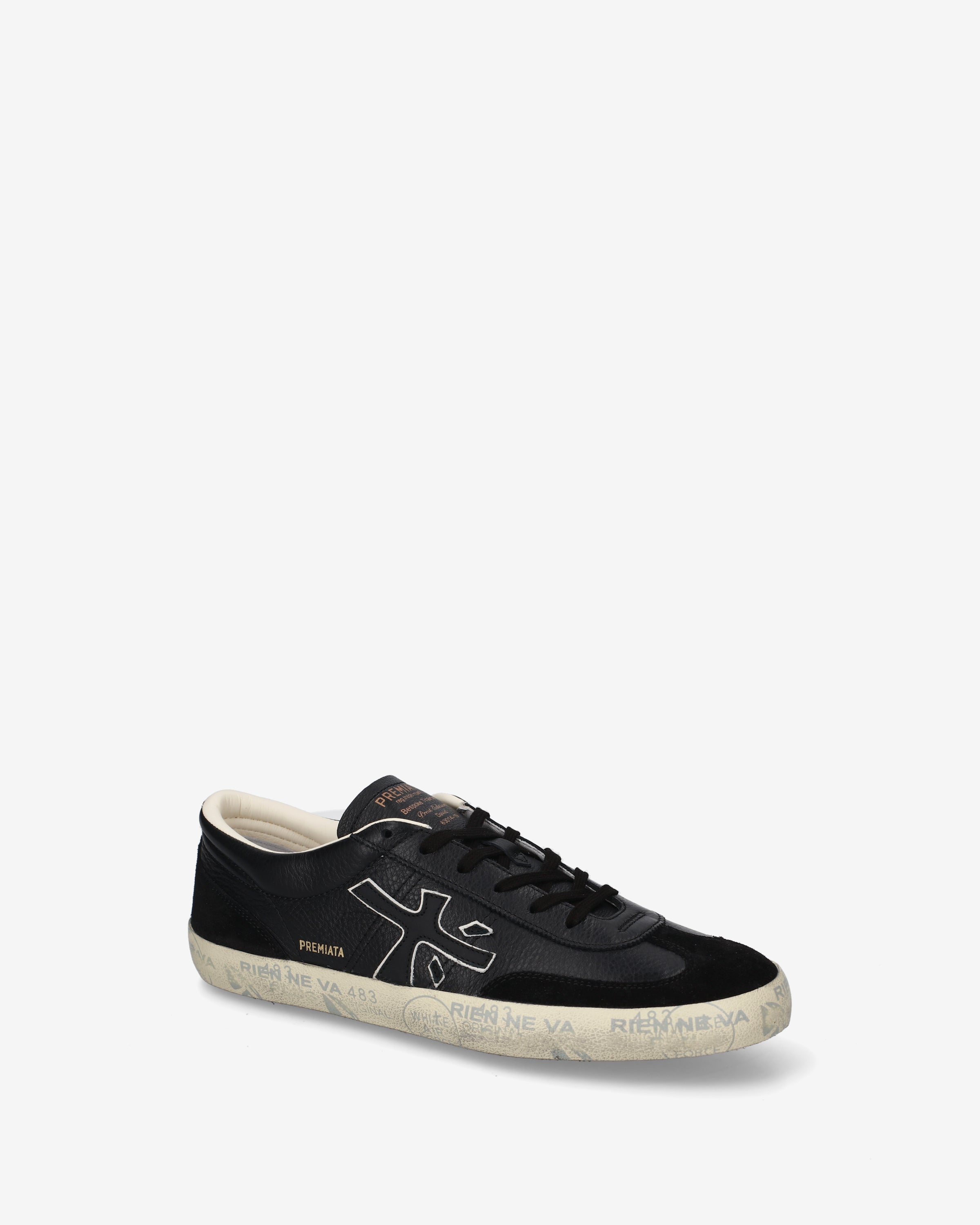 premiata-david-8285-herren-sneaker-schwarz-perforiertes-leder-suede image 3