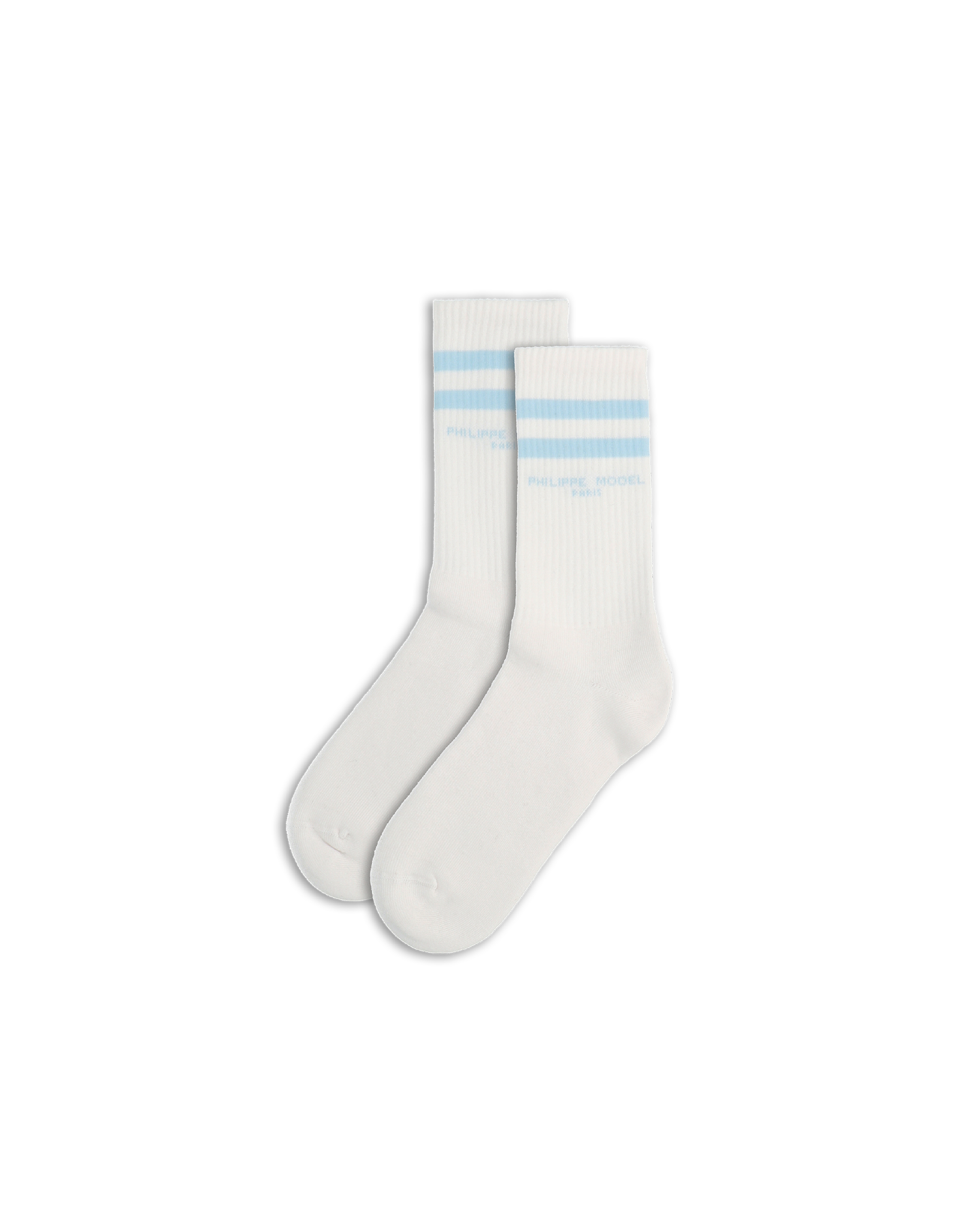 philippe-model-chaussettes-socken-baumwolle-wei-hellblau image 1