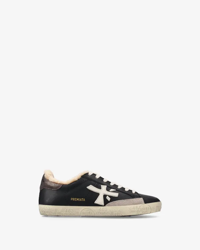 premiata-stevend-7603m-sneaker-wei-schwarz-gold image 1