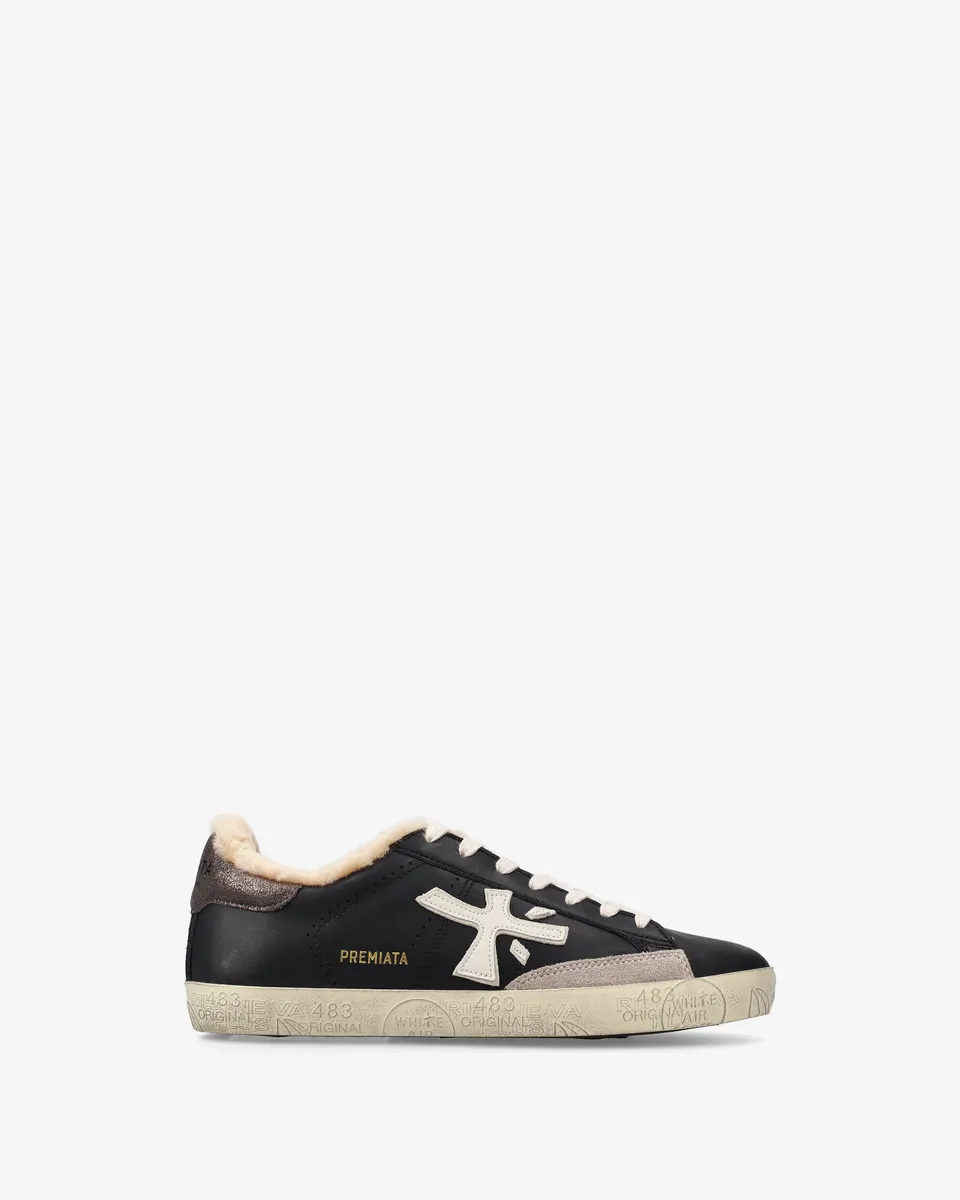 premiata-stevend-7603m-sneaker-wei-schwarz-gold image 1
