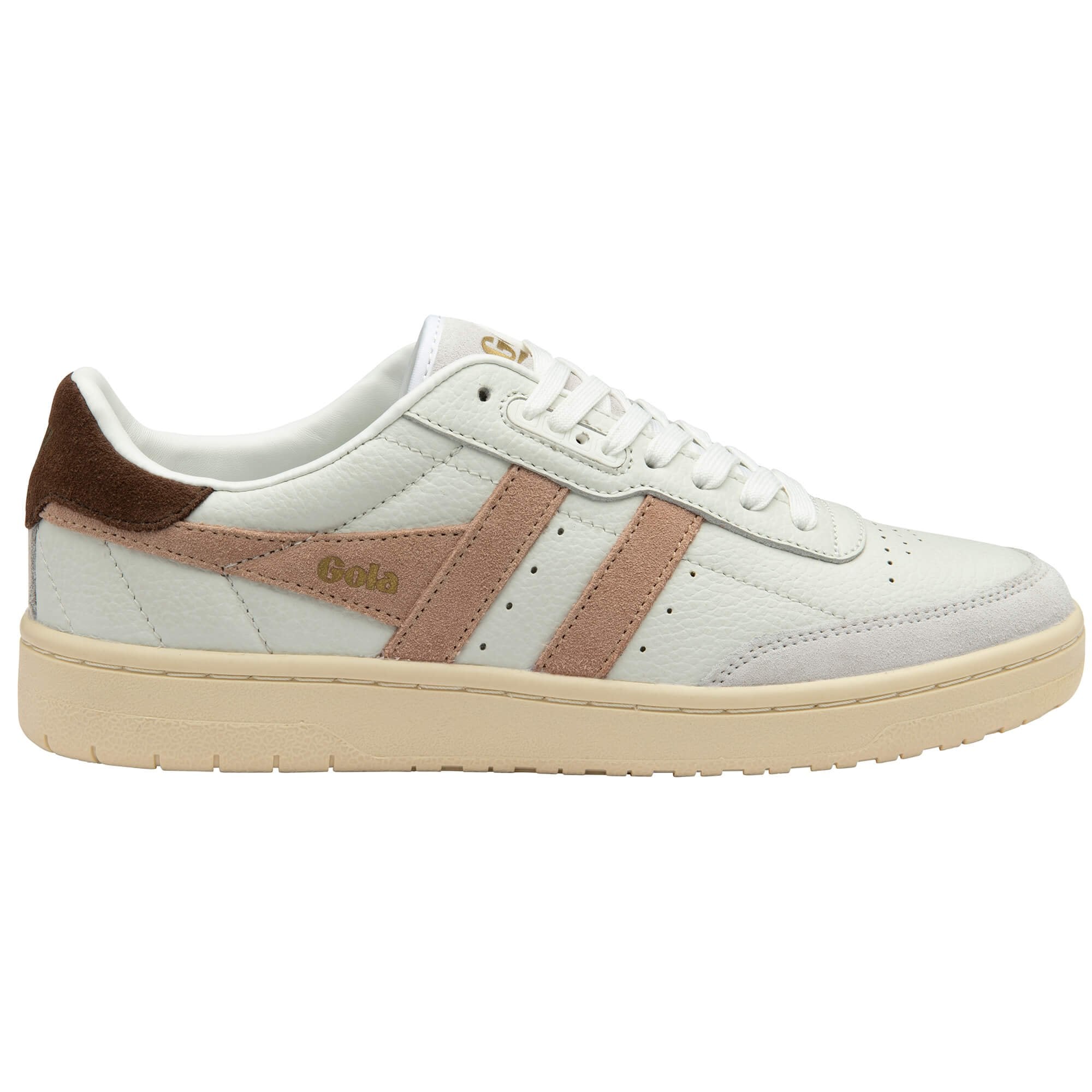gola-falcon-damen-sneaker-aus-leder-wei-cameo-dunkelbraun image 1