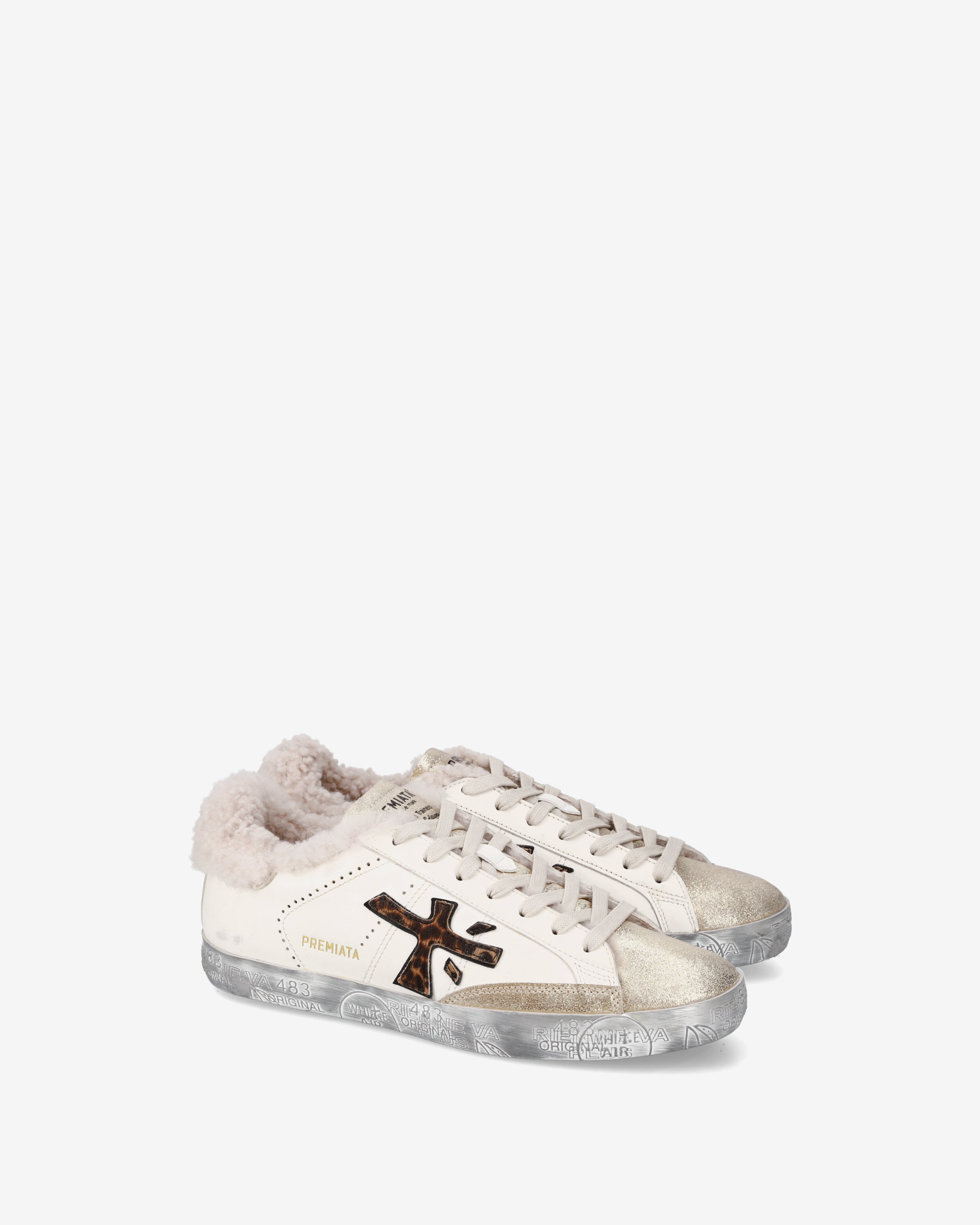 premiata-stevend-7606m-sneaker-creme-gold-animalier image 2