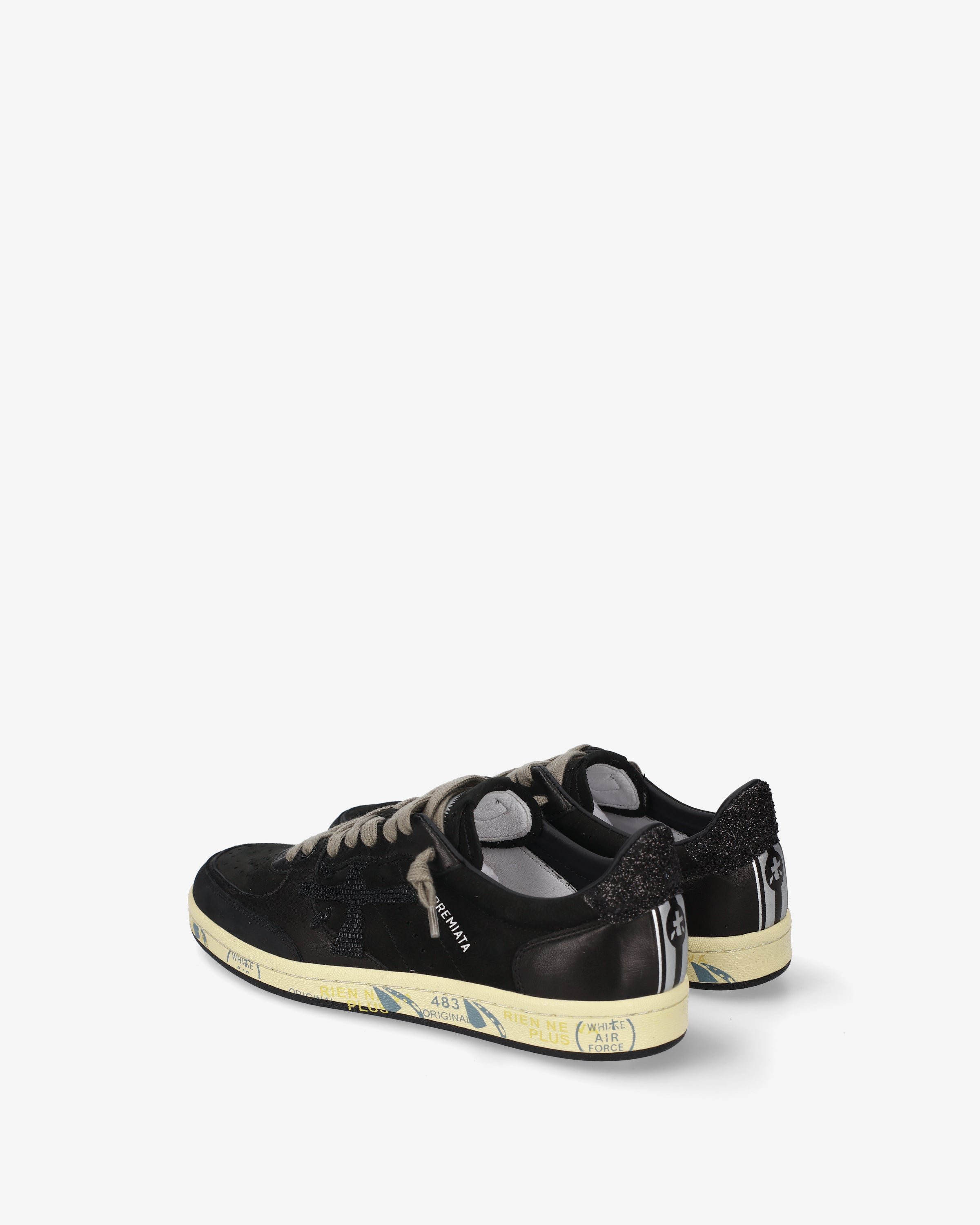 premiata-bskt-clayd-8696-damen-sneaker-leder-schwarz-glitter image 5