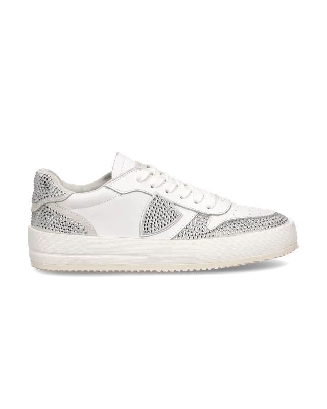 philippe-model-nice-sneaker-damen-wei-mit-steinen image 1