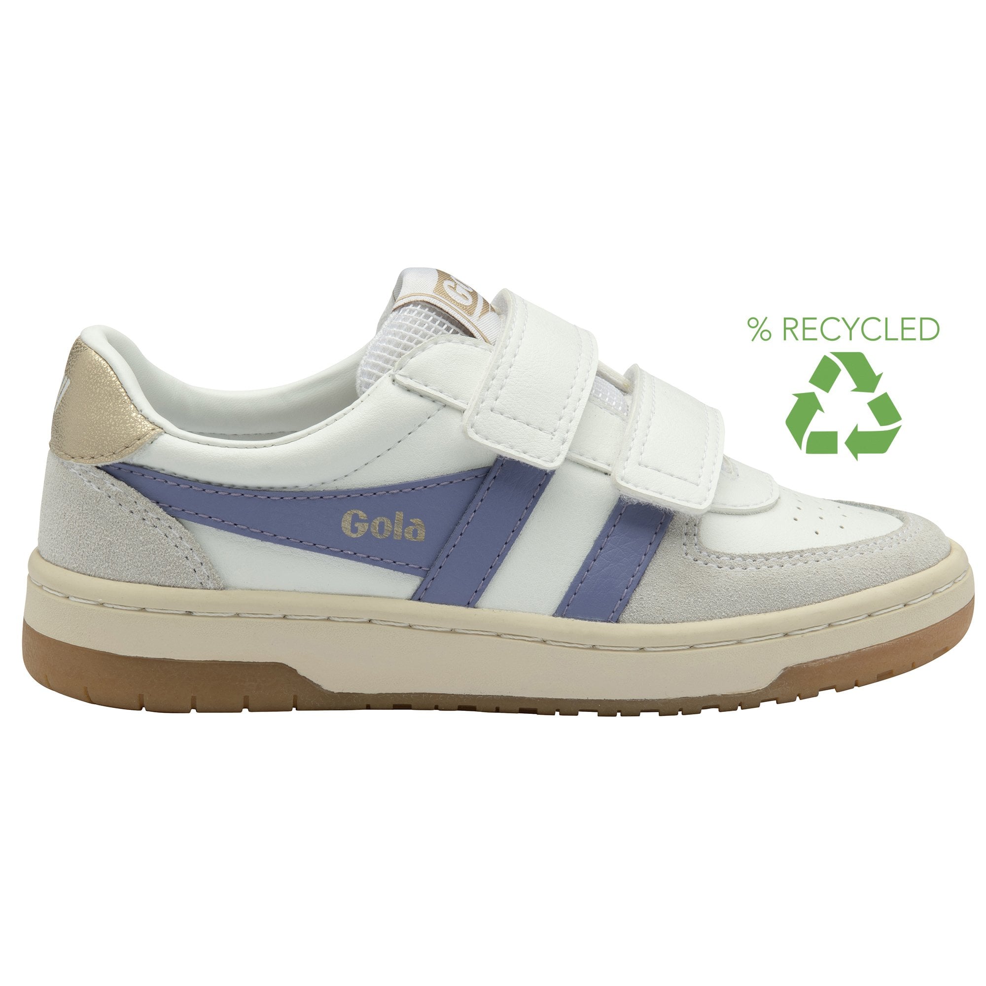 gola-hawk-strap-sneaker-f-r-kinder-court-sneaker-wei-lavendel-gold-mit-klett image 1