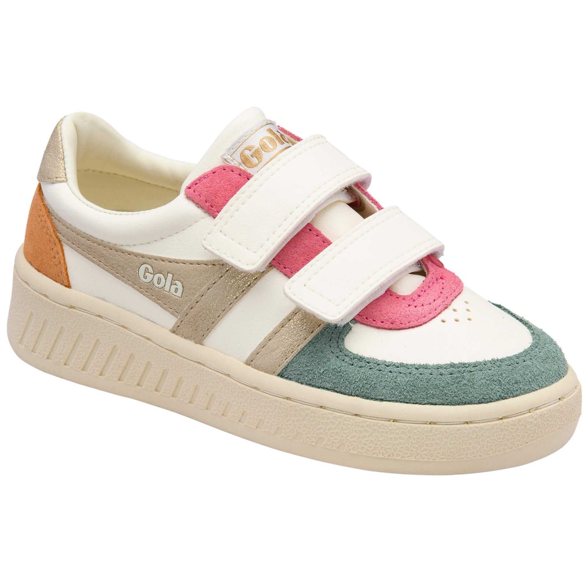 gola-grandslam-quadrant-strap-kinder-sneaker-off-white-green-mist image 2
