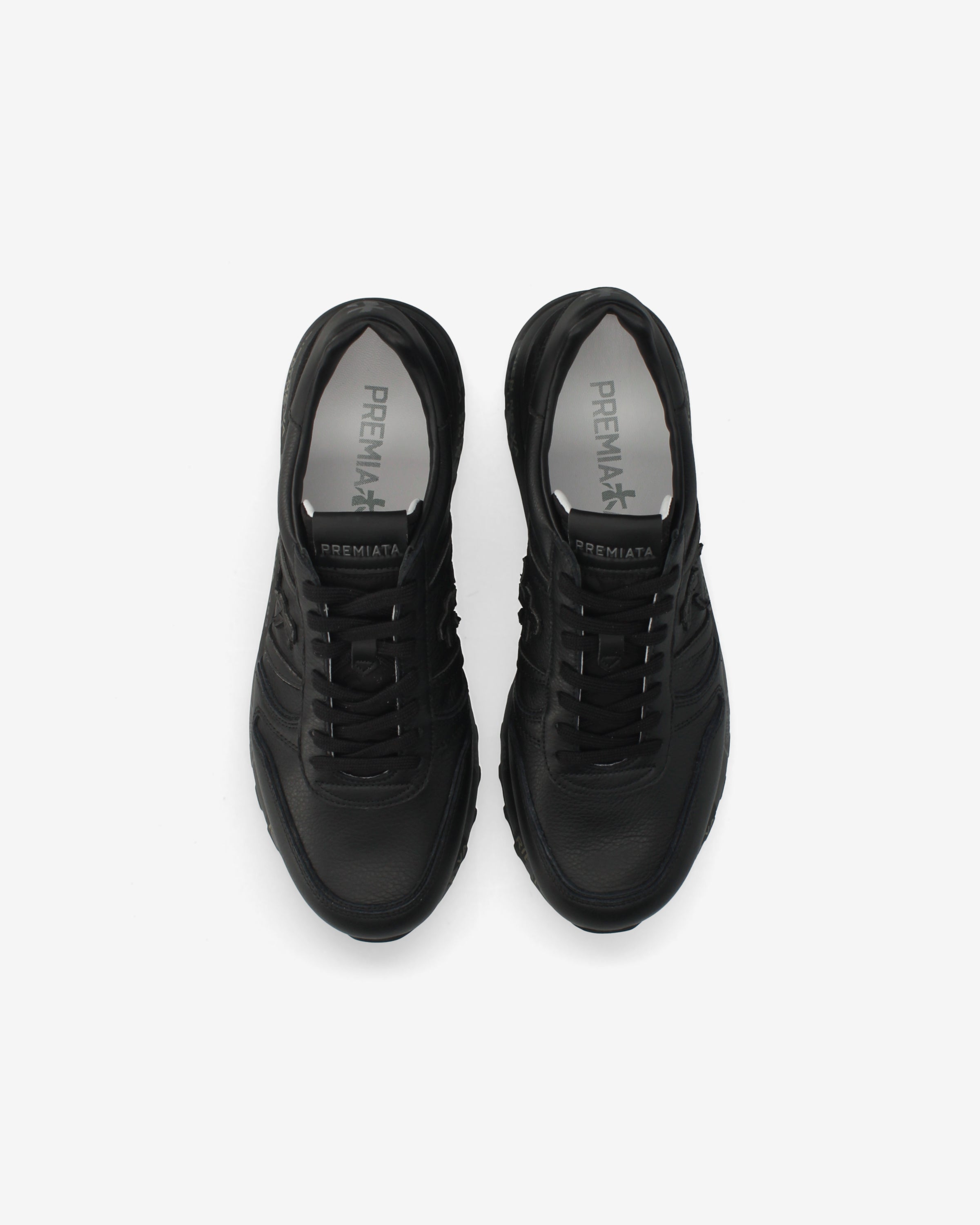 premiata-lander-8659-sneaker-total-black-aus-leder-und-suede image 6