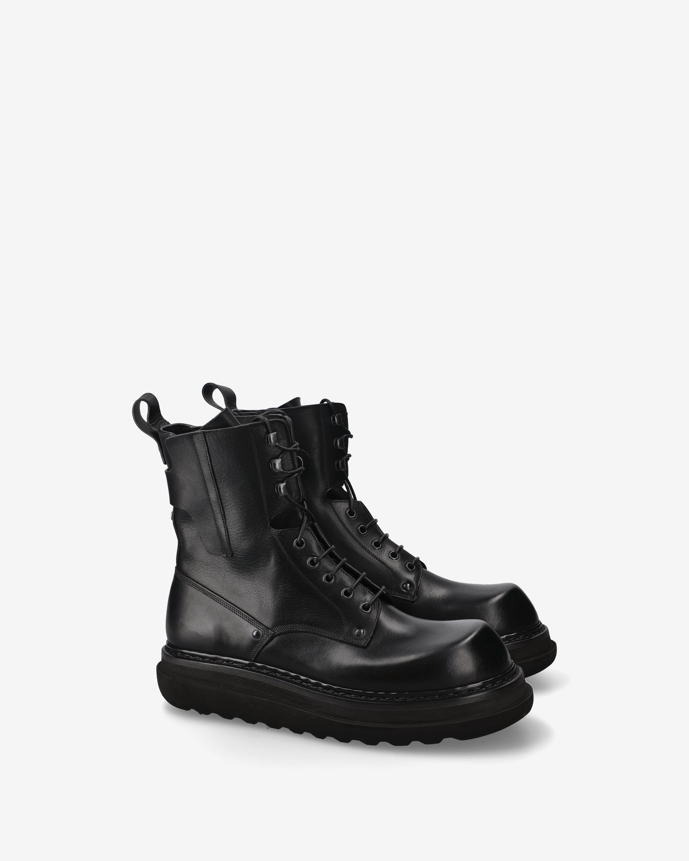 premiata-herren-biker-boots-schwarzes-kalbsleder-50-mm-sohle image 2