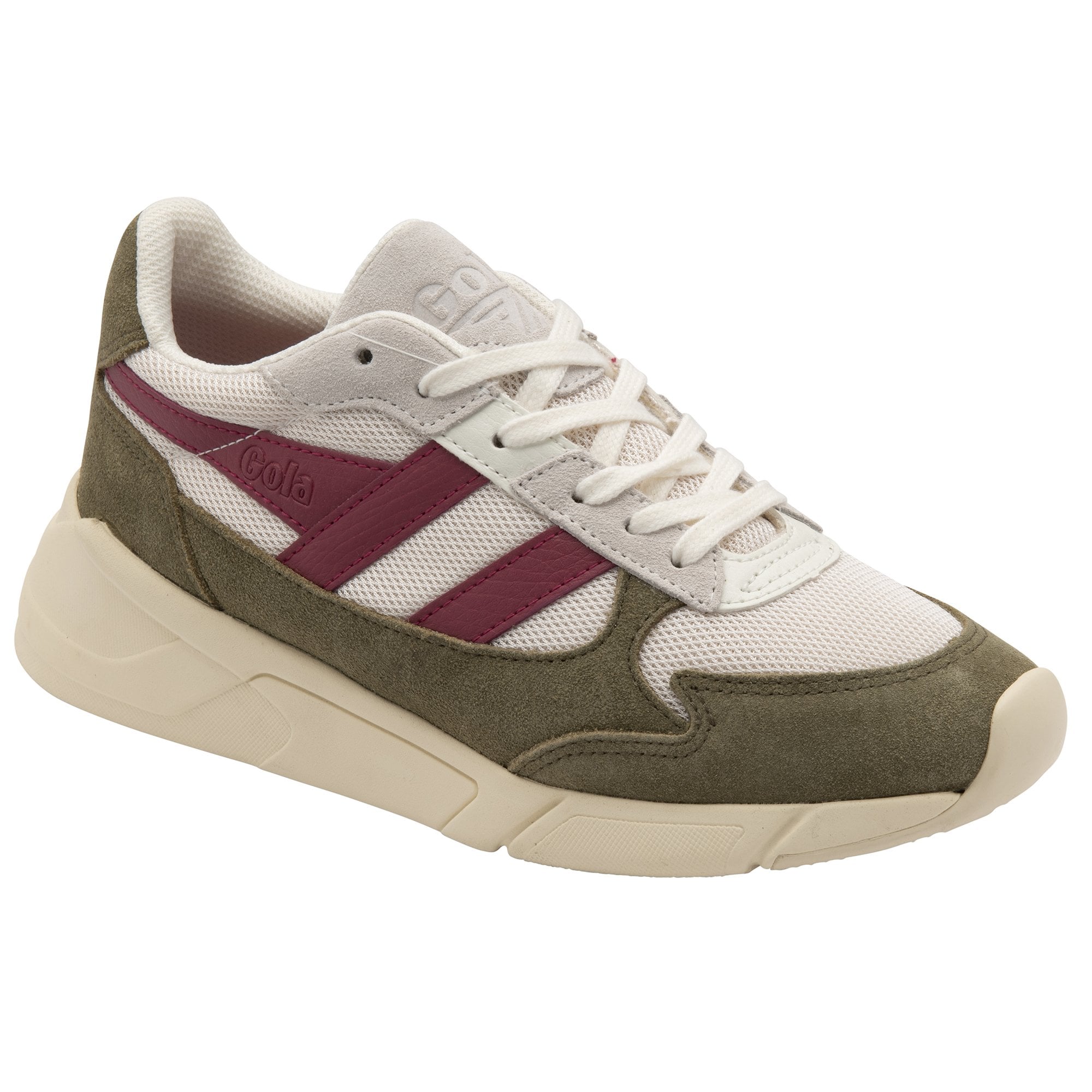 gola-tempest-damen-sneaker-off-white-khaki-himbeerrot image 2
