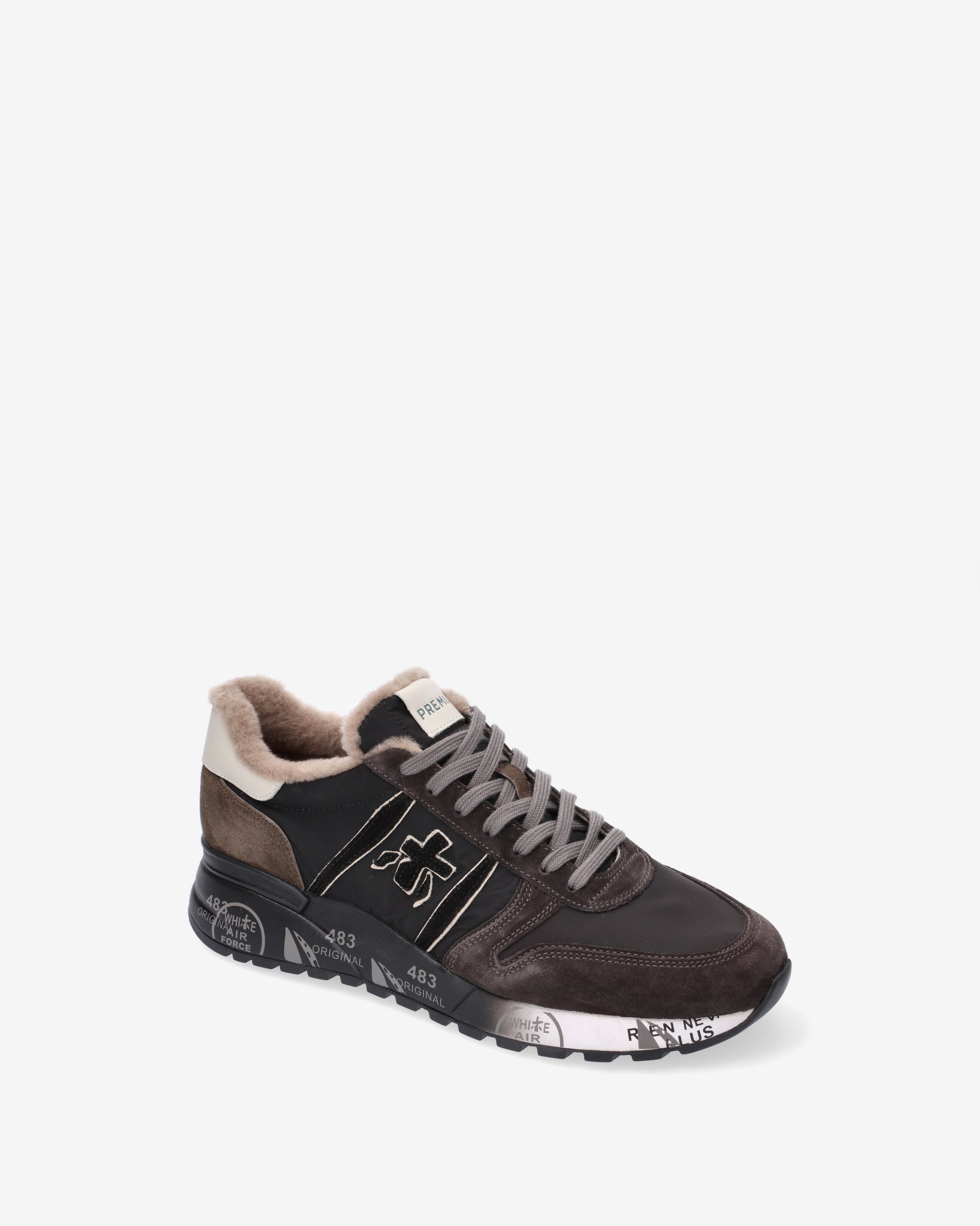 premiata-lander-6103-herren-winter-sneaker-lammfell-braun-schwarz image 4