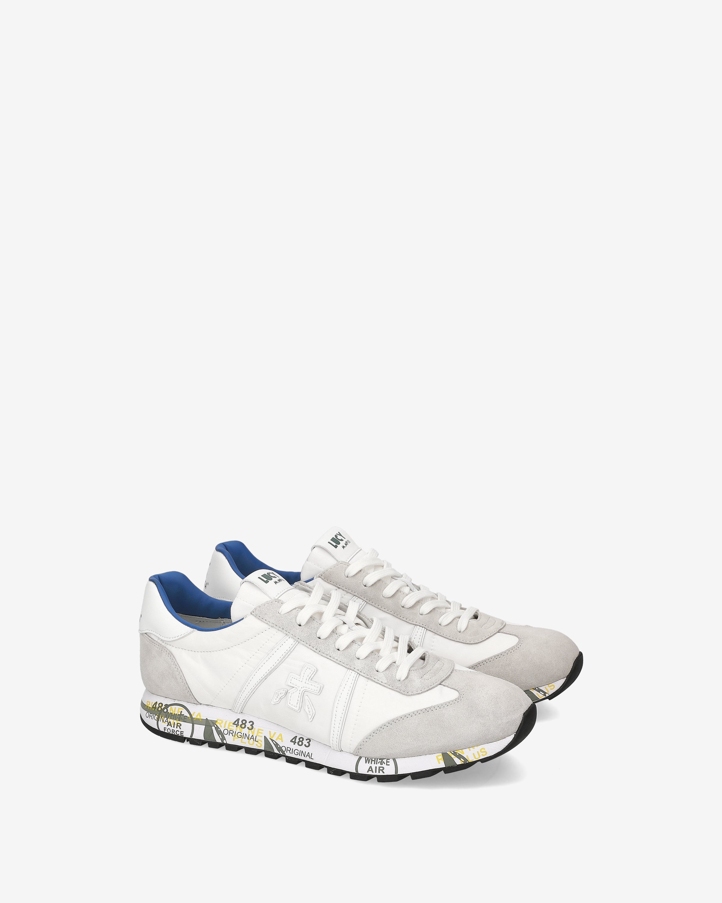 premiata-lucy-6915-sneaker-herren-wei-grau-blau-retro-running image 2