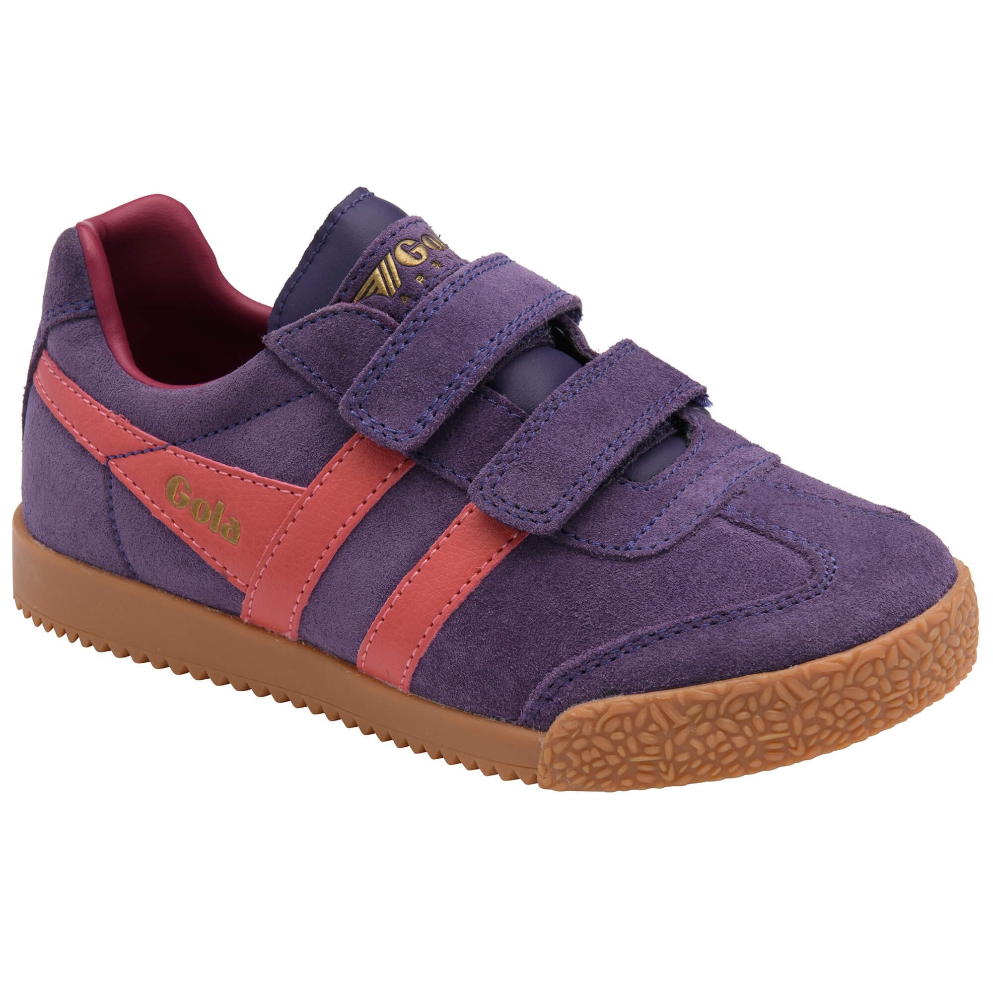 gola-harrier-strap-kinder-sneaker-pflaumenfarbenes-wildleder-koralle-kirschrot-k image 2