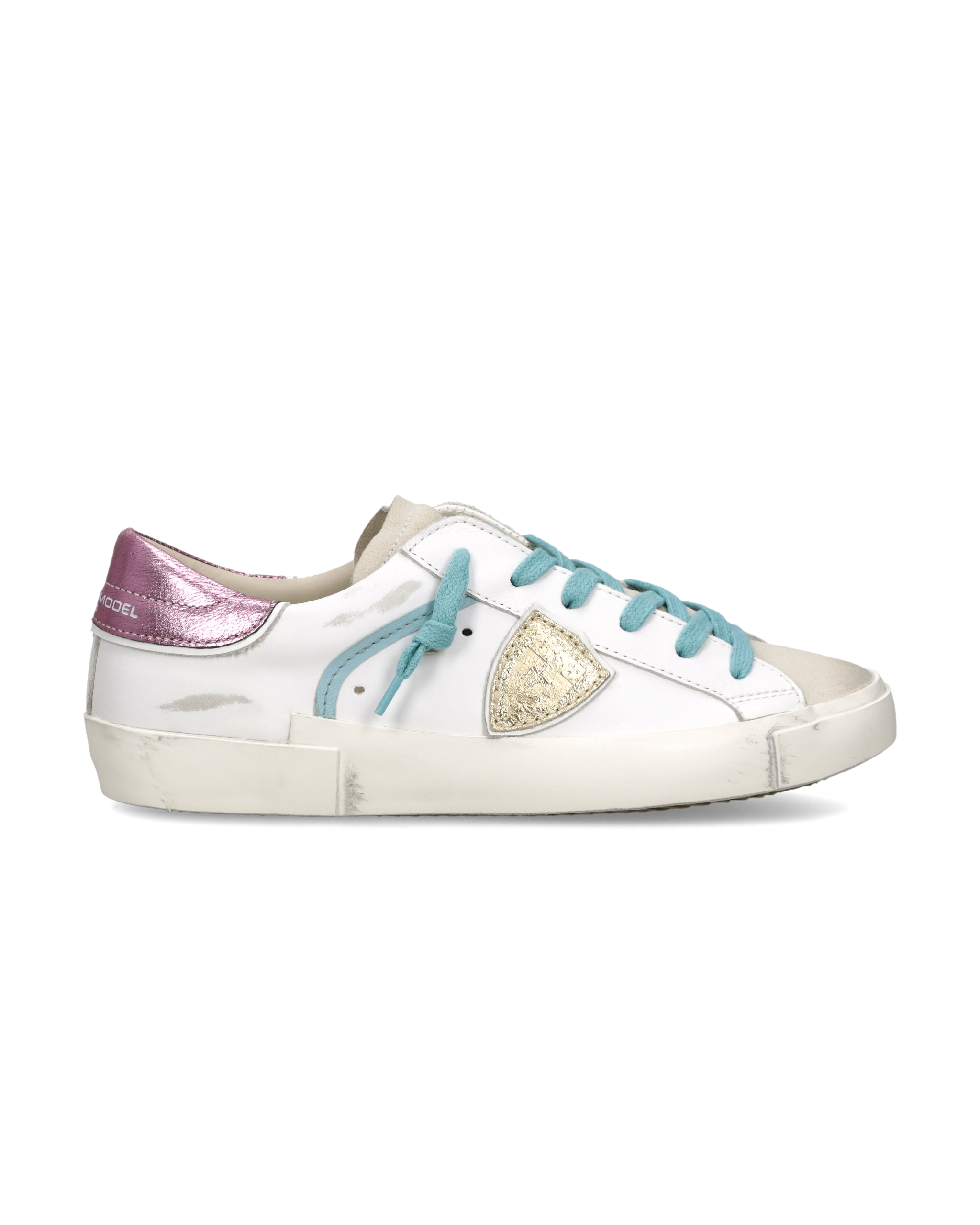 philippe-model-prsx-damen-sneaker-wei-fuchsia-hellblau image 1