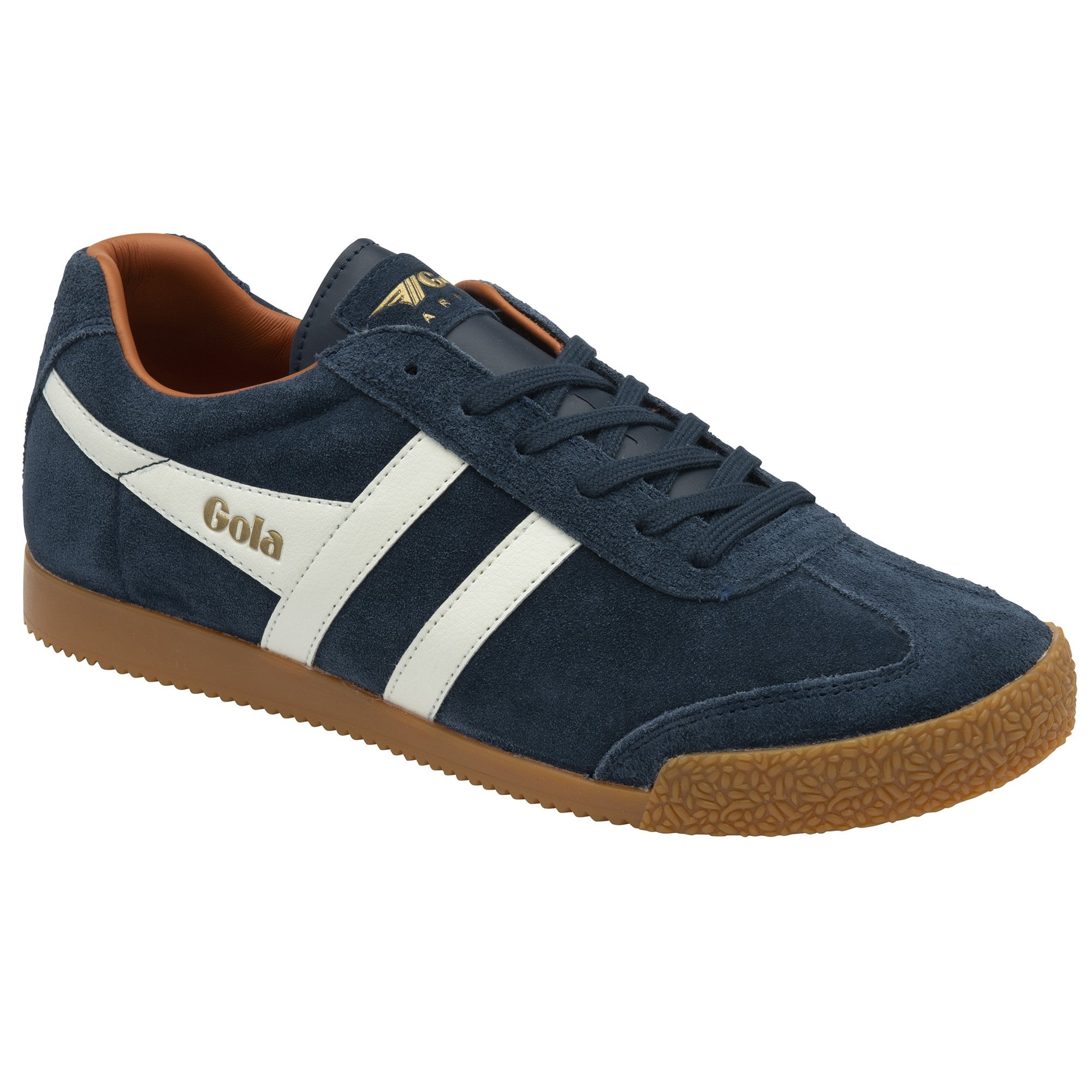 gola-harrier-herren-sneaker-schwarzes-wildleder-creme-fl-gel image 2
