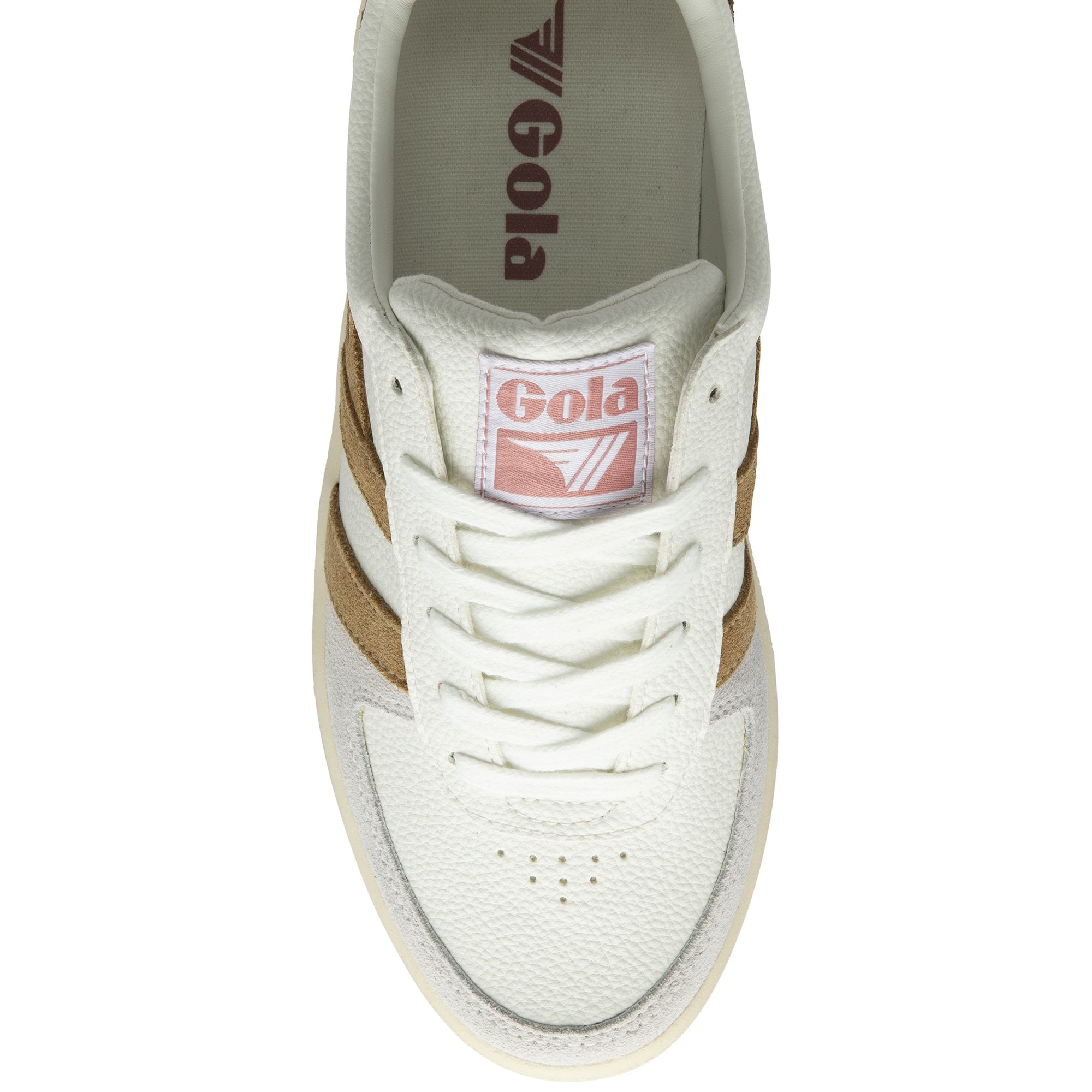 gola-grandslam-trident-damen-court-sneaker-wei-braun-altrosa image 5