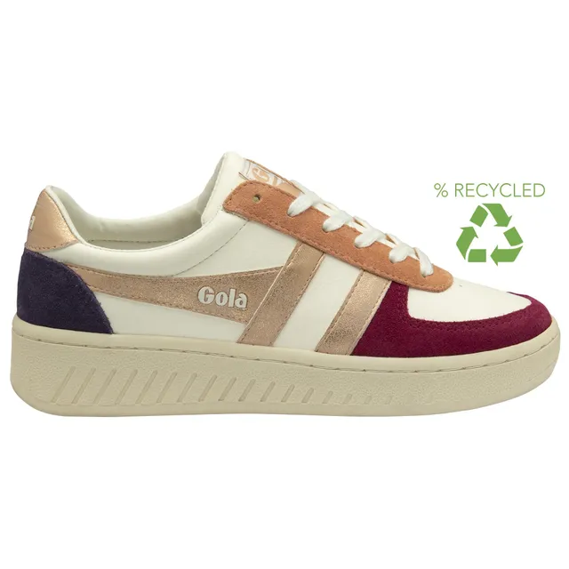 gola-grandslam-quadrant-damen-sneaker-off-white-kirschrot-ros-gold-pflaume image 1